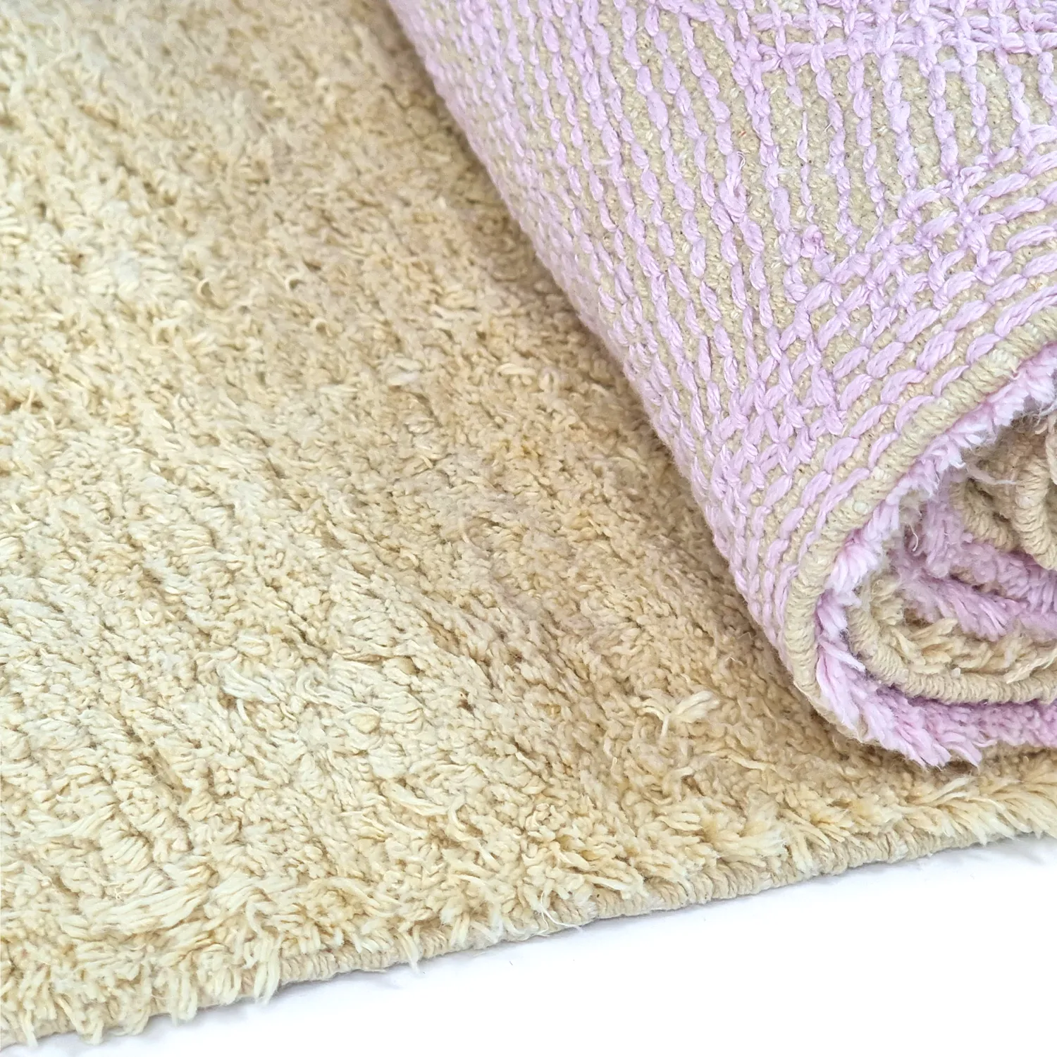 Shaggy koberce - Amira Natural Cotton Shaggy (béžová/fialová)