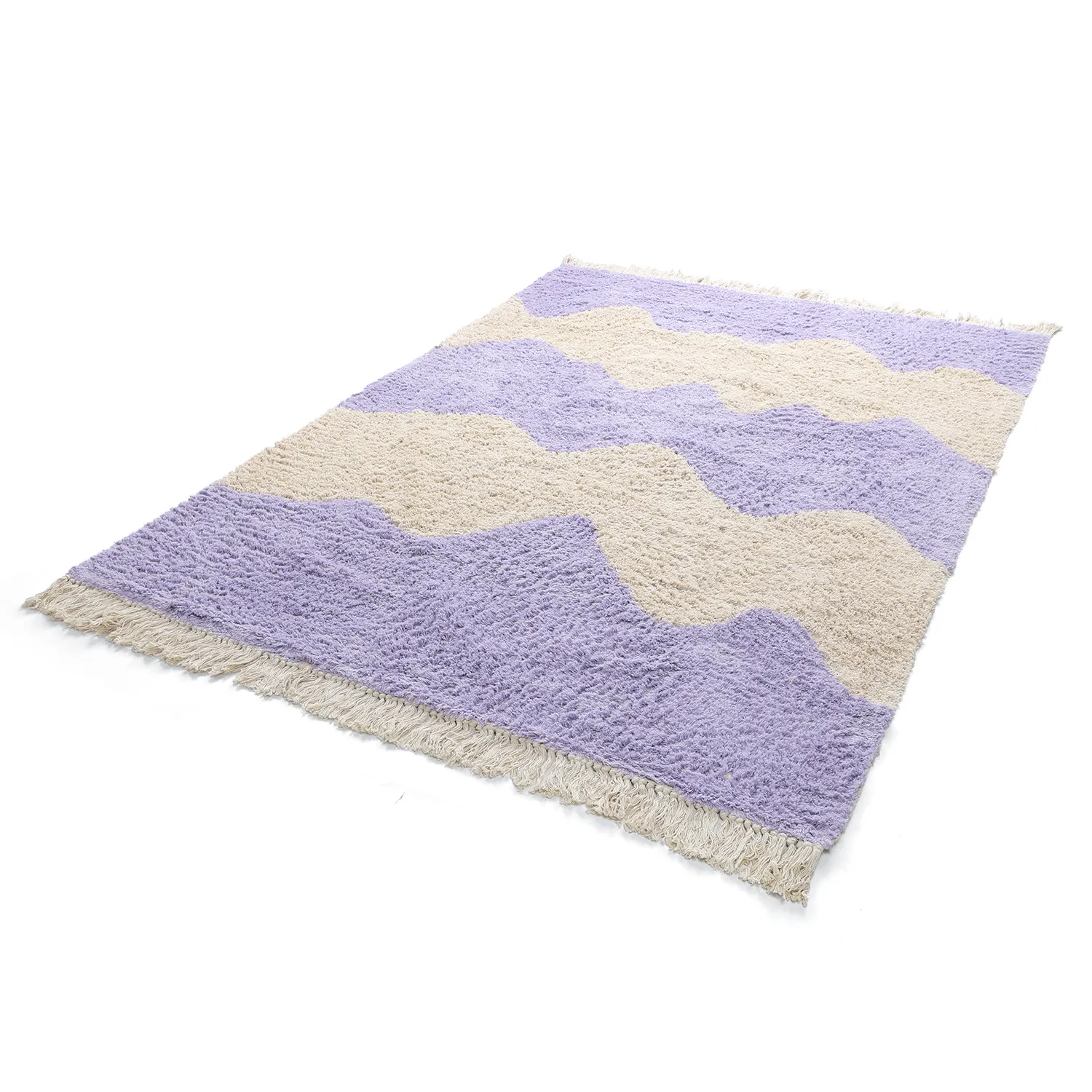 Shaggy koberce - Amira Natural Cotton Shaggy (fialová/béžová)