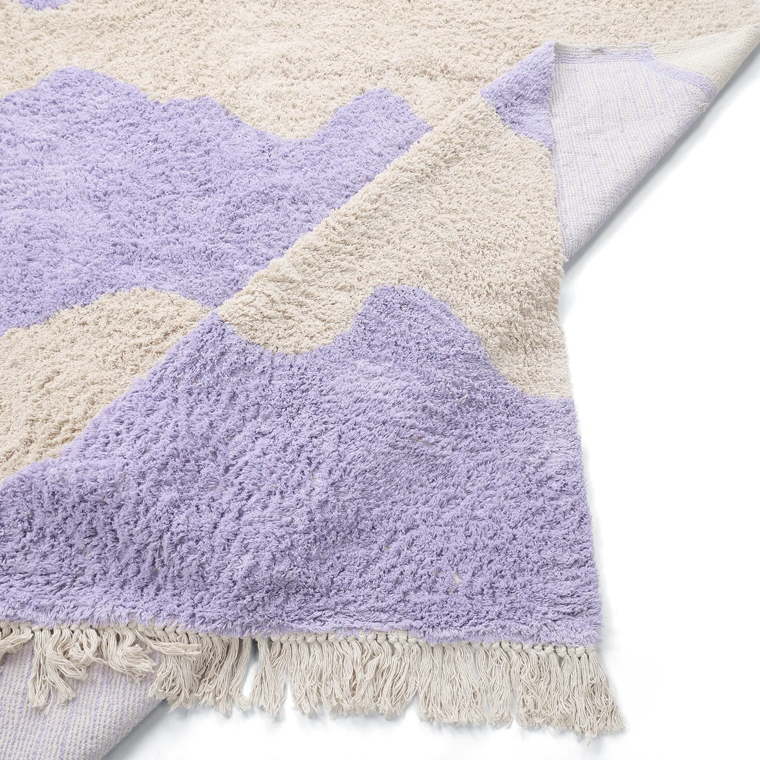 Shaggy koberce - Amira Natural Cotton Shaggy (fialová/béžová)