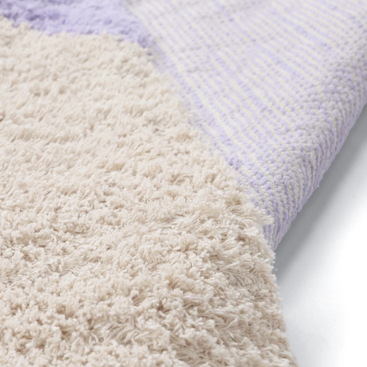 Shaggy koberce - Amira Natural Cotton Shaggy (fialová/béžová)