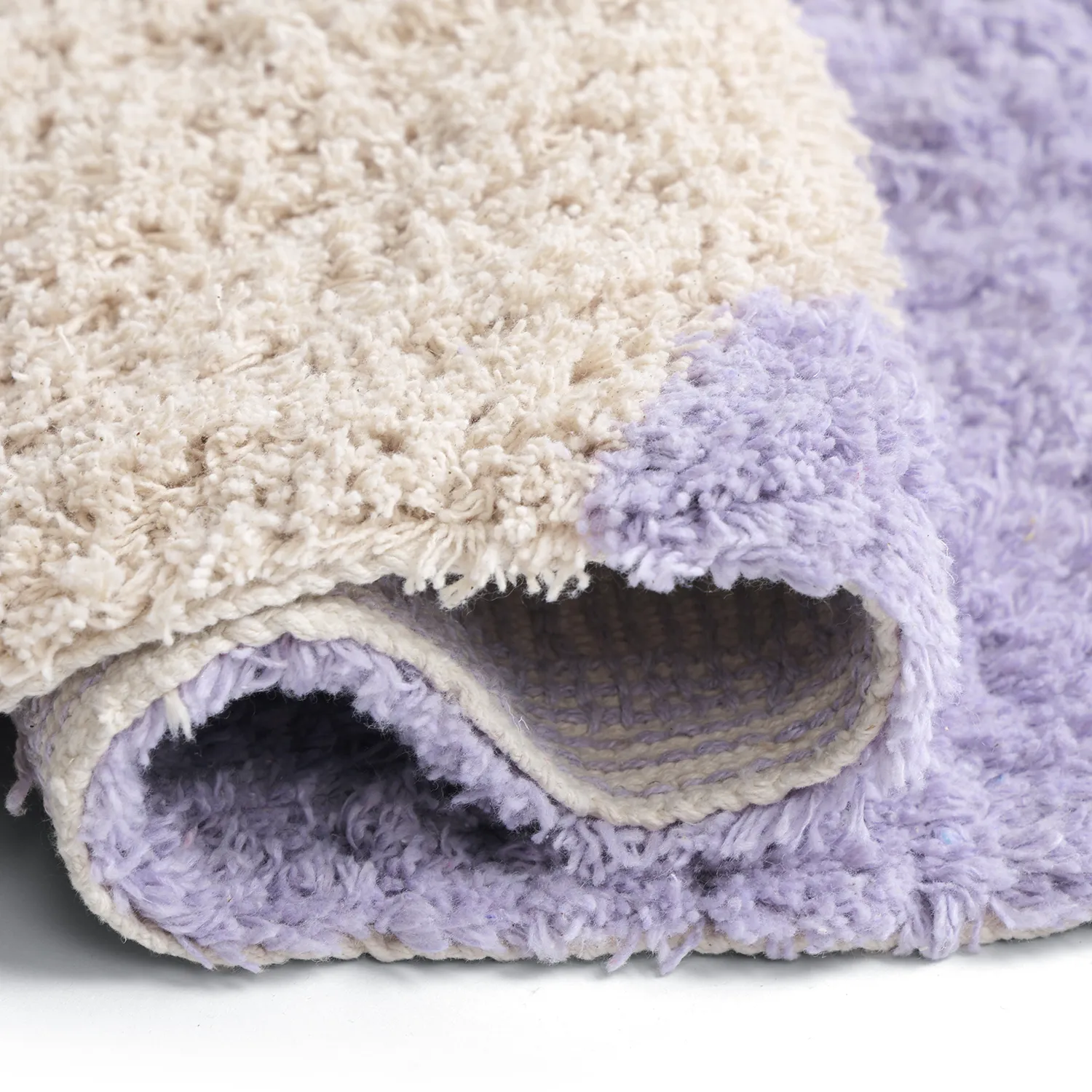Shaggy koberce - Amira Natural Cotton Shaggy (fialová/béžová)