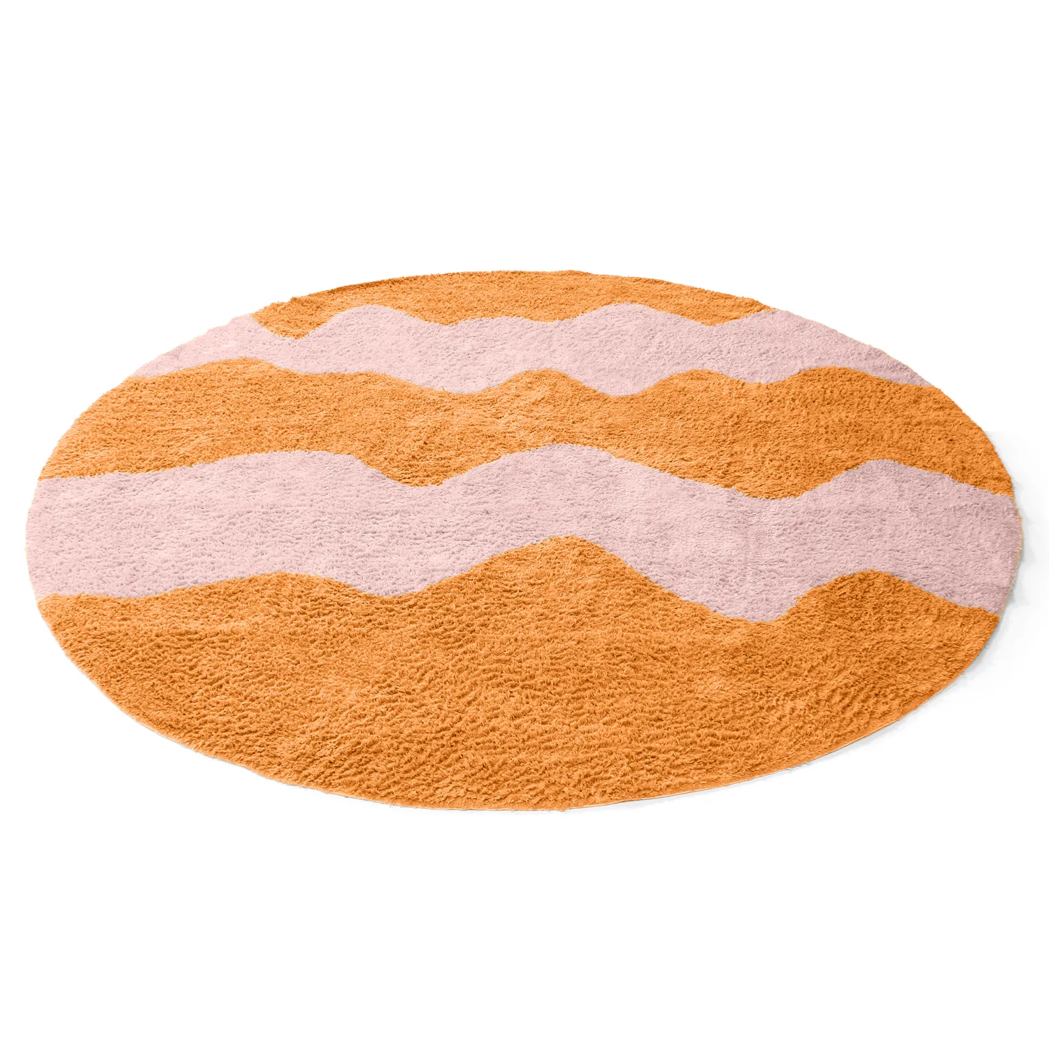 Kulatý koberec - Amira Natural Cotton Shaggy (oranžová/růžová)