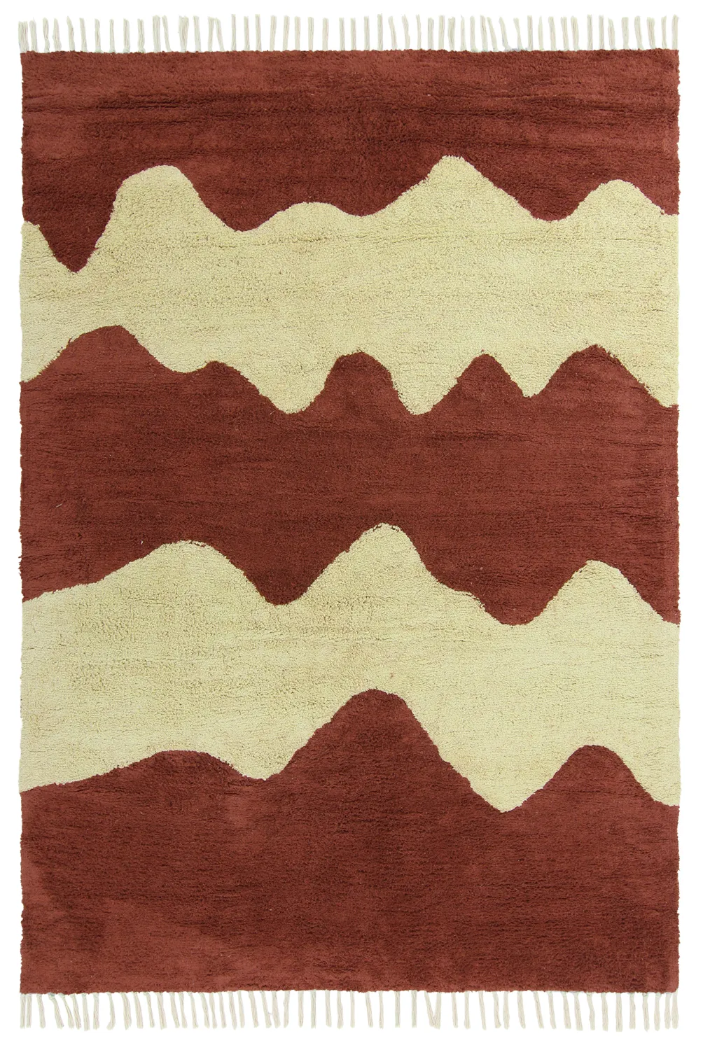 Shaggy koberce - Amira Natural Cotton Shaggy (červená/béžová)