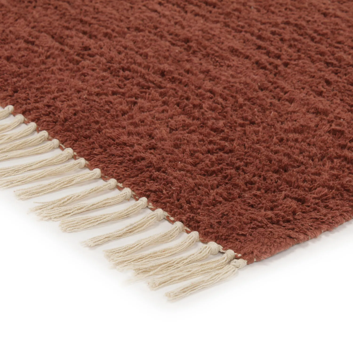 Shaggy koberce - Amira Natural Cotton Shaggy (červená/béžová)