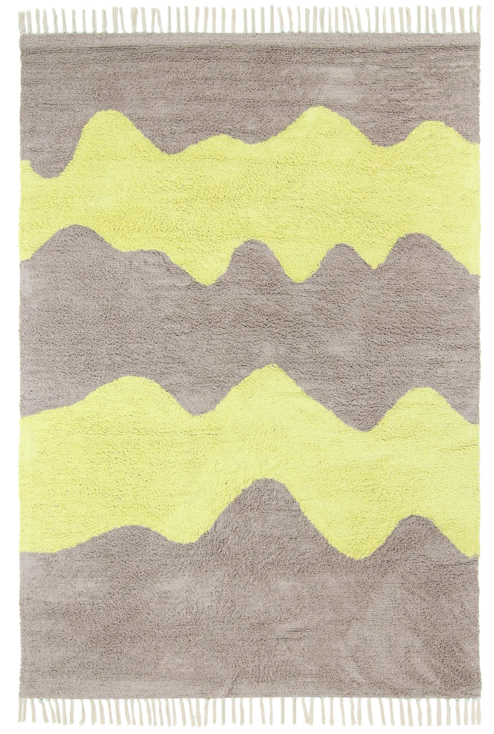 Shaggy koberce - Amira Natural Cotton Shaggy (taupe/žlutá)