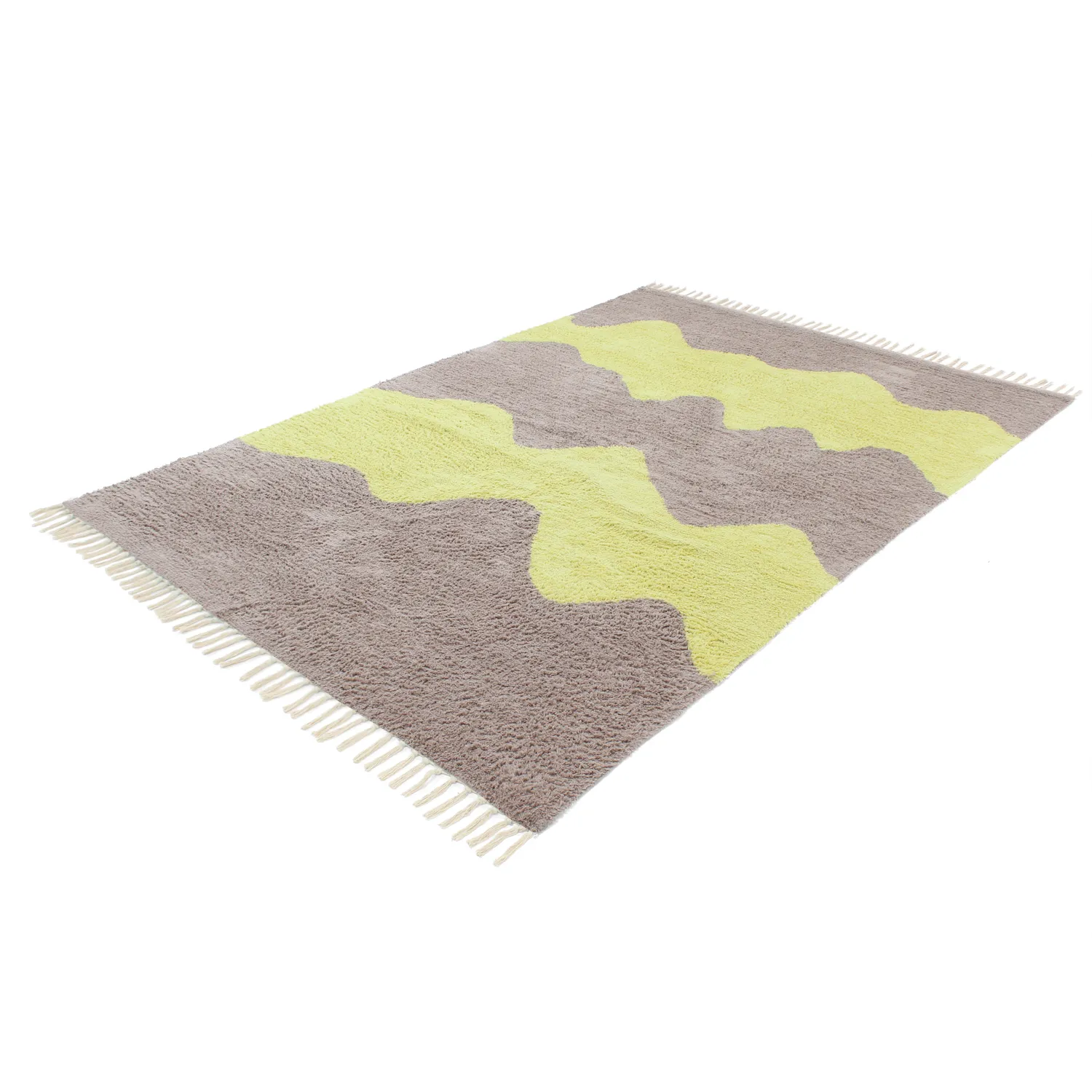 Shaggy koberce - Amira Natural Cotton Shaggy (taupe/žlutá)