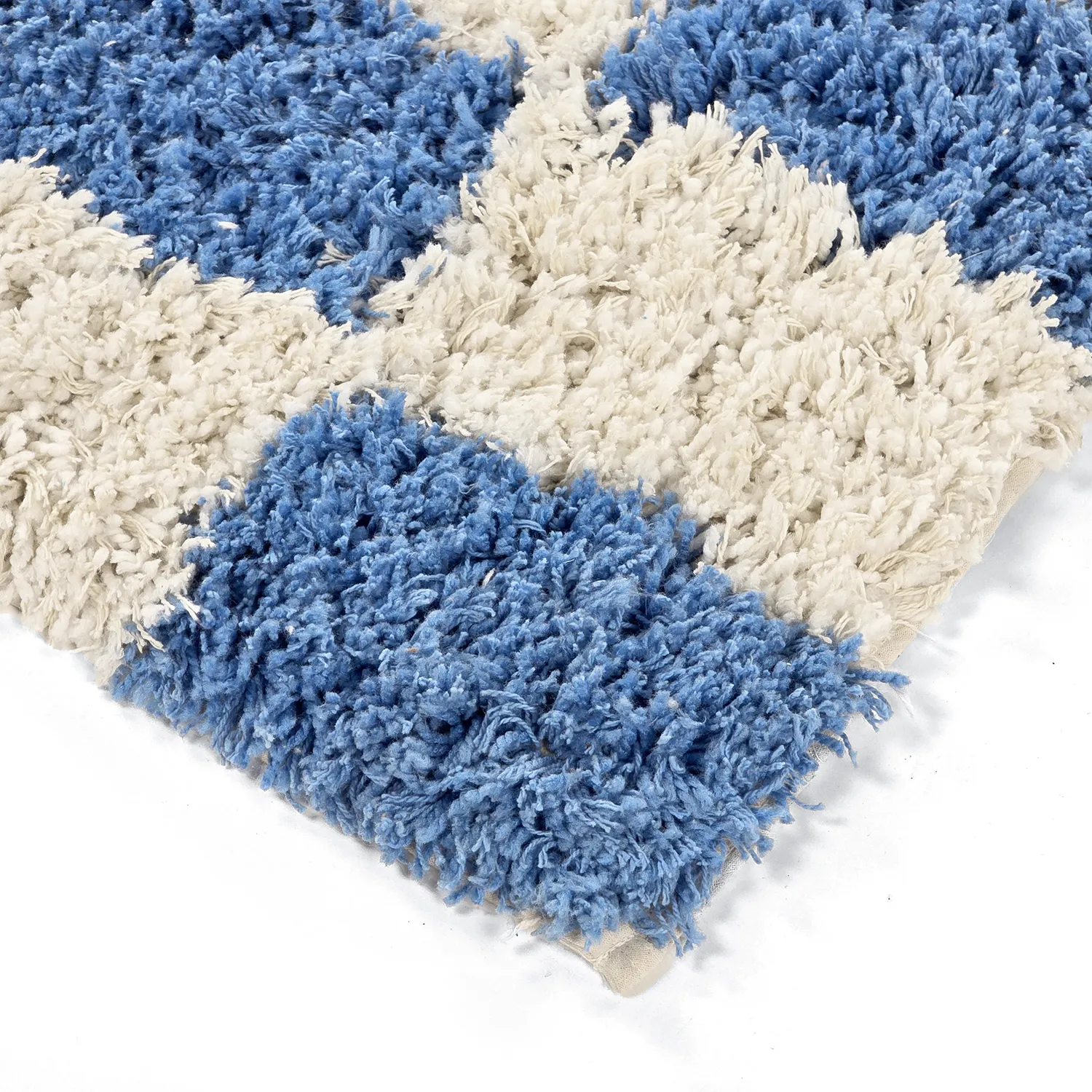 Shaggy koberce - Atrani Natural Cotton Shaggy (modrý)