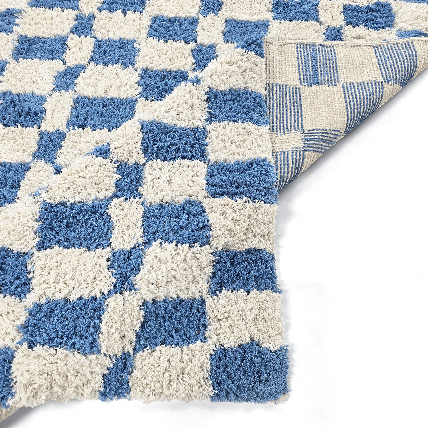 Shaggy koberce - Atrani Natural Cotton Shaggy (modrý)