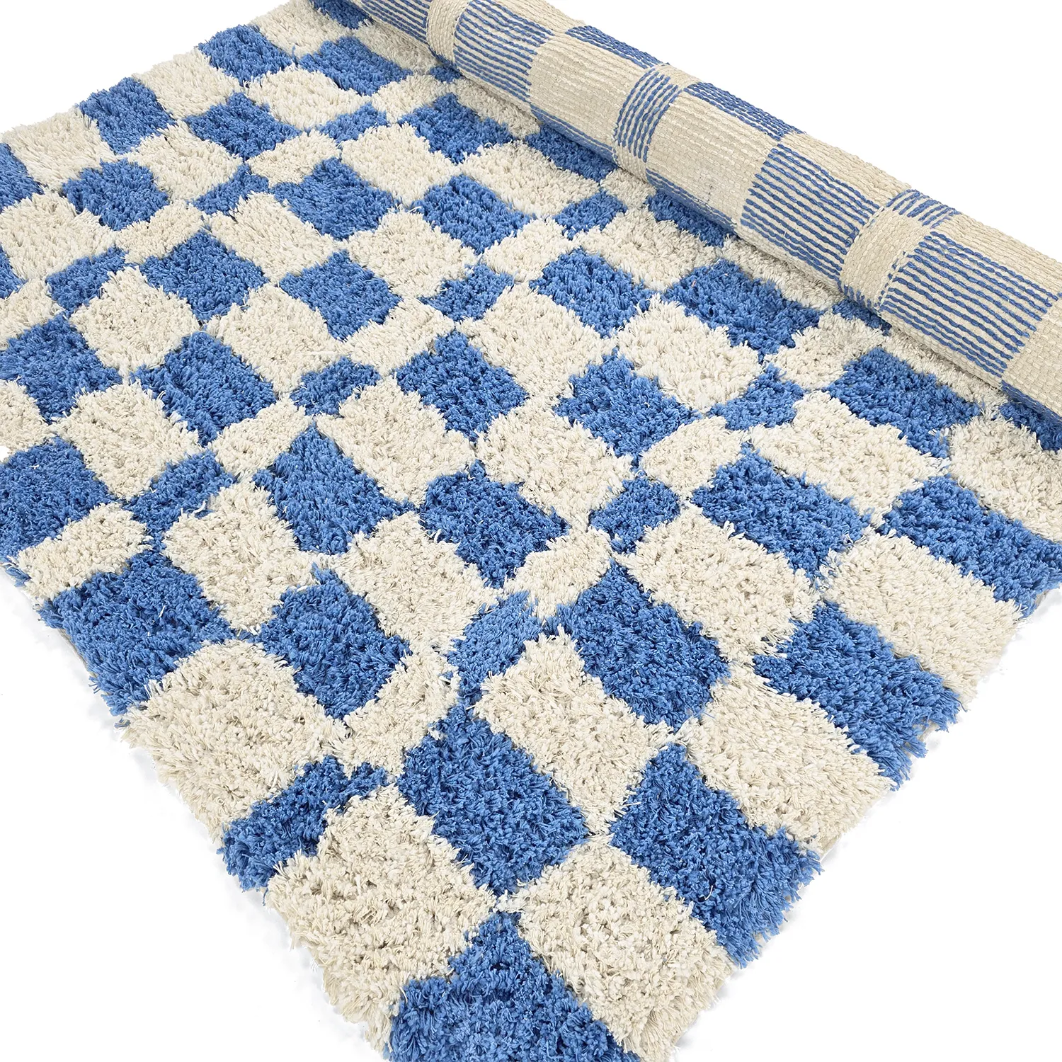 Shaggy koberce - Atrani Natural Cotton Shaggy (modrý)