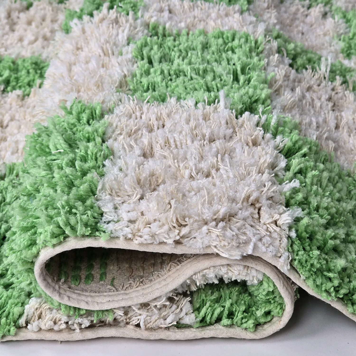 Shaggy koberce - Atrani Natural Cotton Shaggy (zelený)
