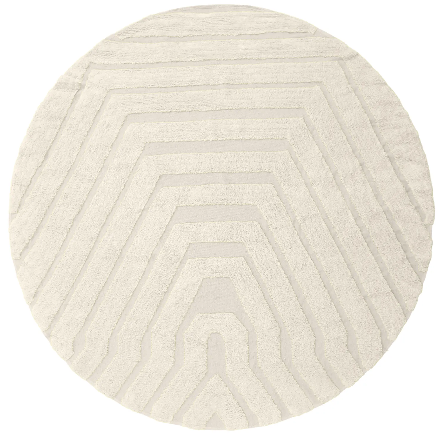 Kulatý koberec - Callista Natural Cotton Shaggy (béžový)