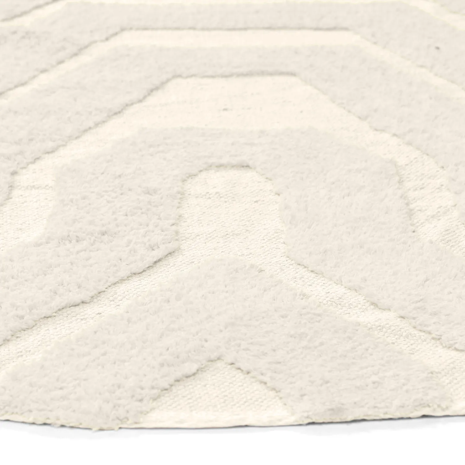 Kulatý koberec - Callista Natural Cotton Shaggy (béžový)