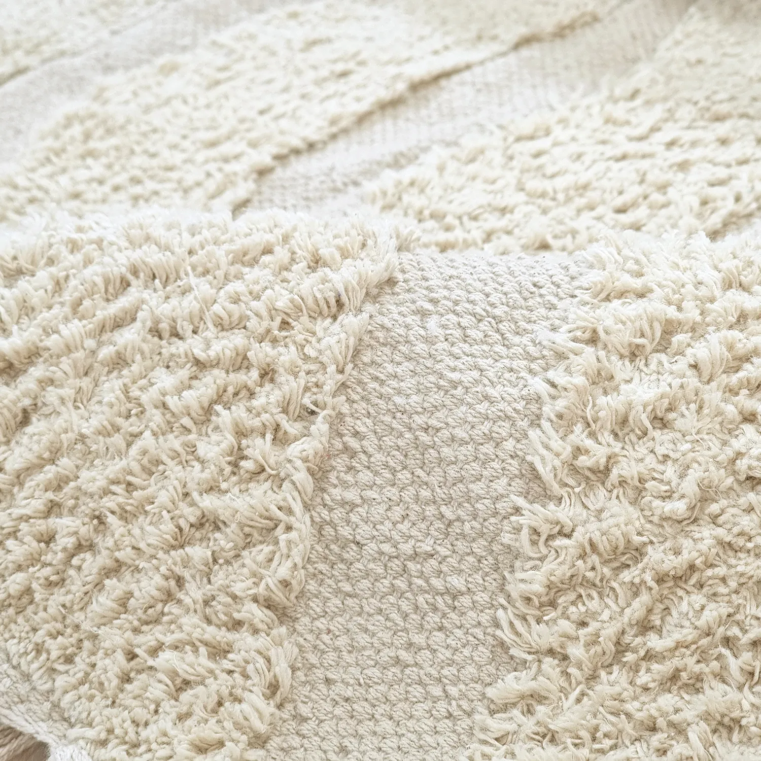 Kulatý koberec - Callista Natural Cotton Shaggy (béžový)