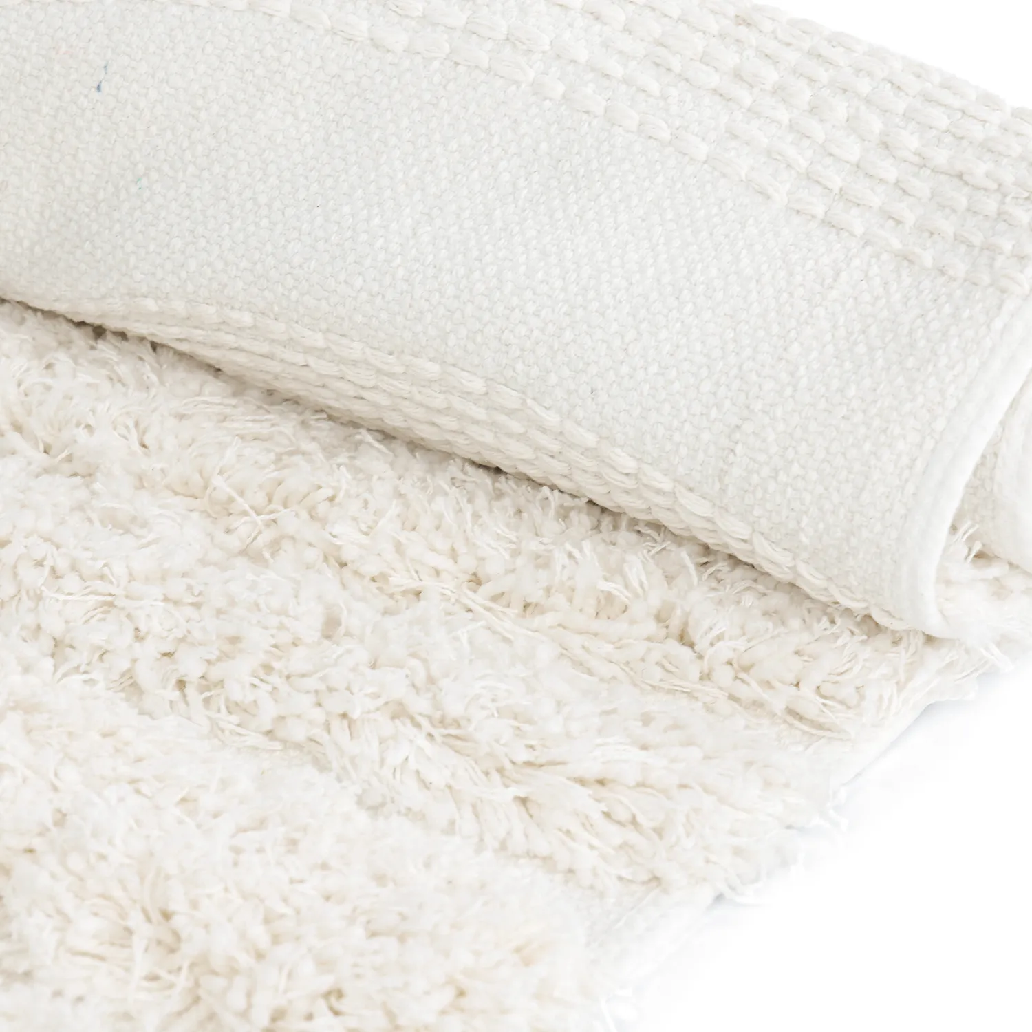 Shaggy koberce - Cazorla Natural Cotton Shaggy (špinavě bílá)