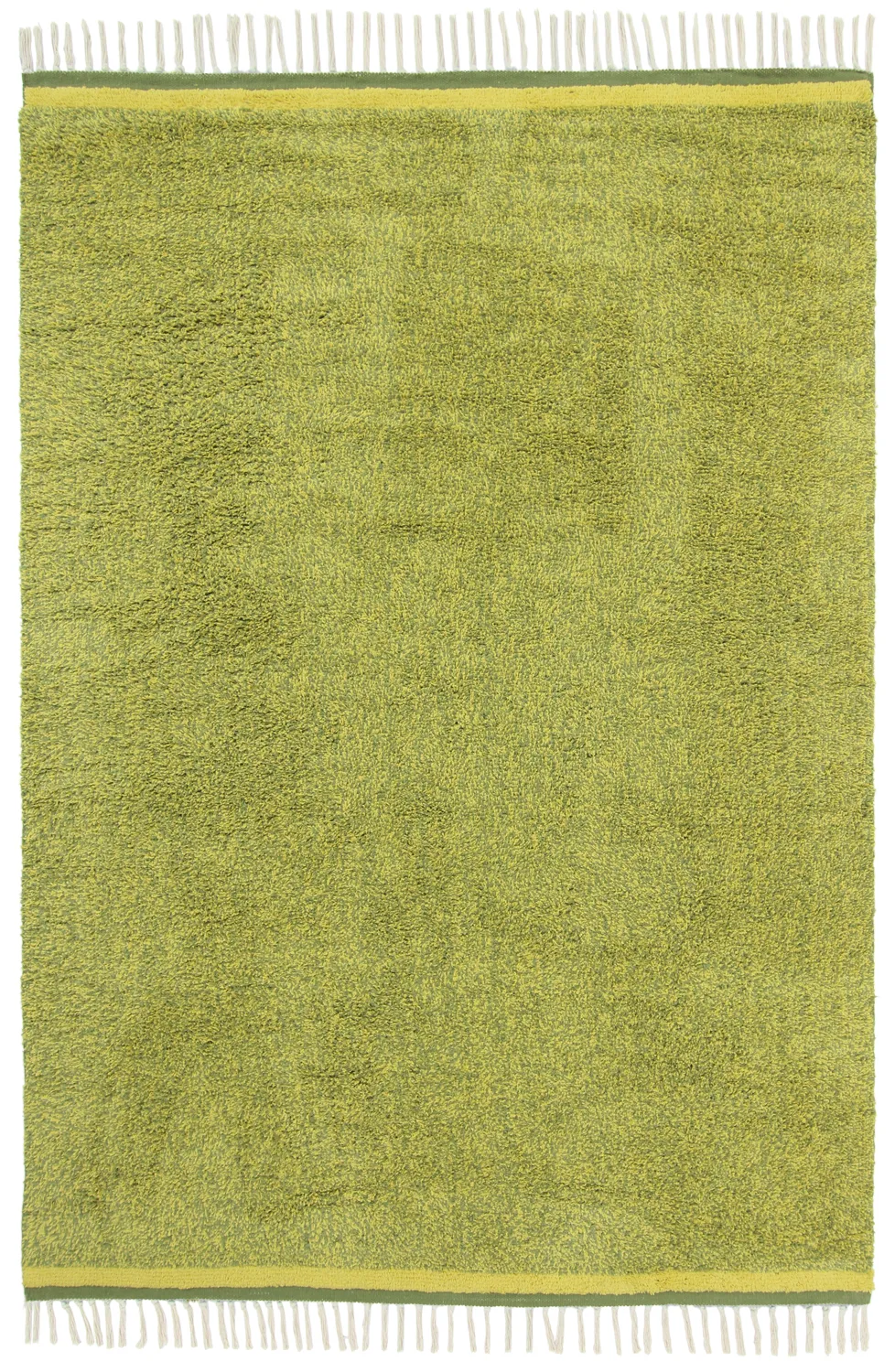 Shaggy koberce - Celina Natural Cotton Shaggy (zelená/žlutá)