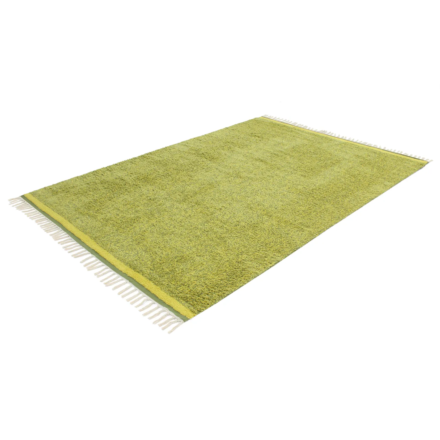 Shaggy koberce - Celina Natural Cotton Shaggy (zelená/žlutá)