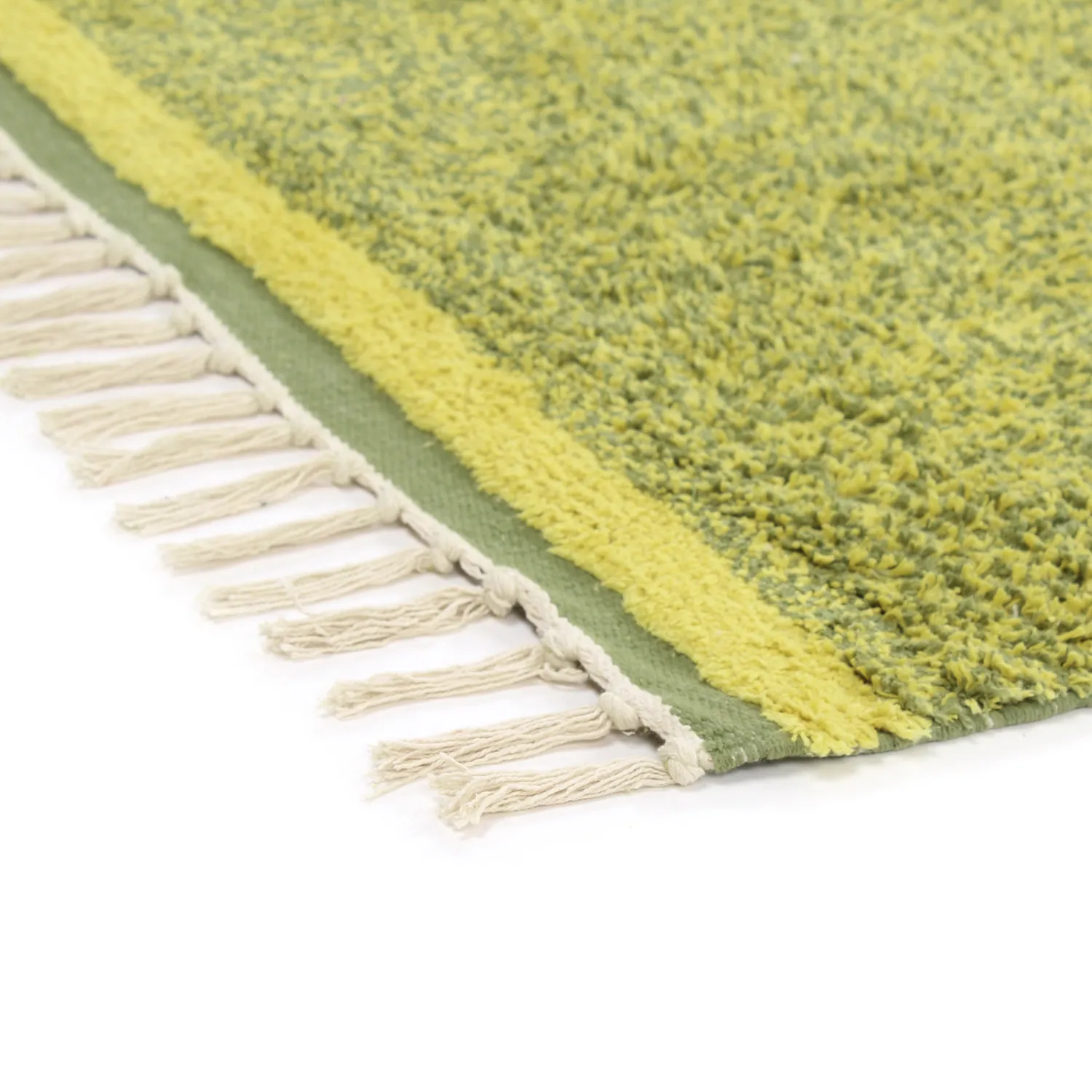Shaggy koberce - Celina Natural Cotton Shaggy (zelená/žlutá)