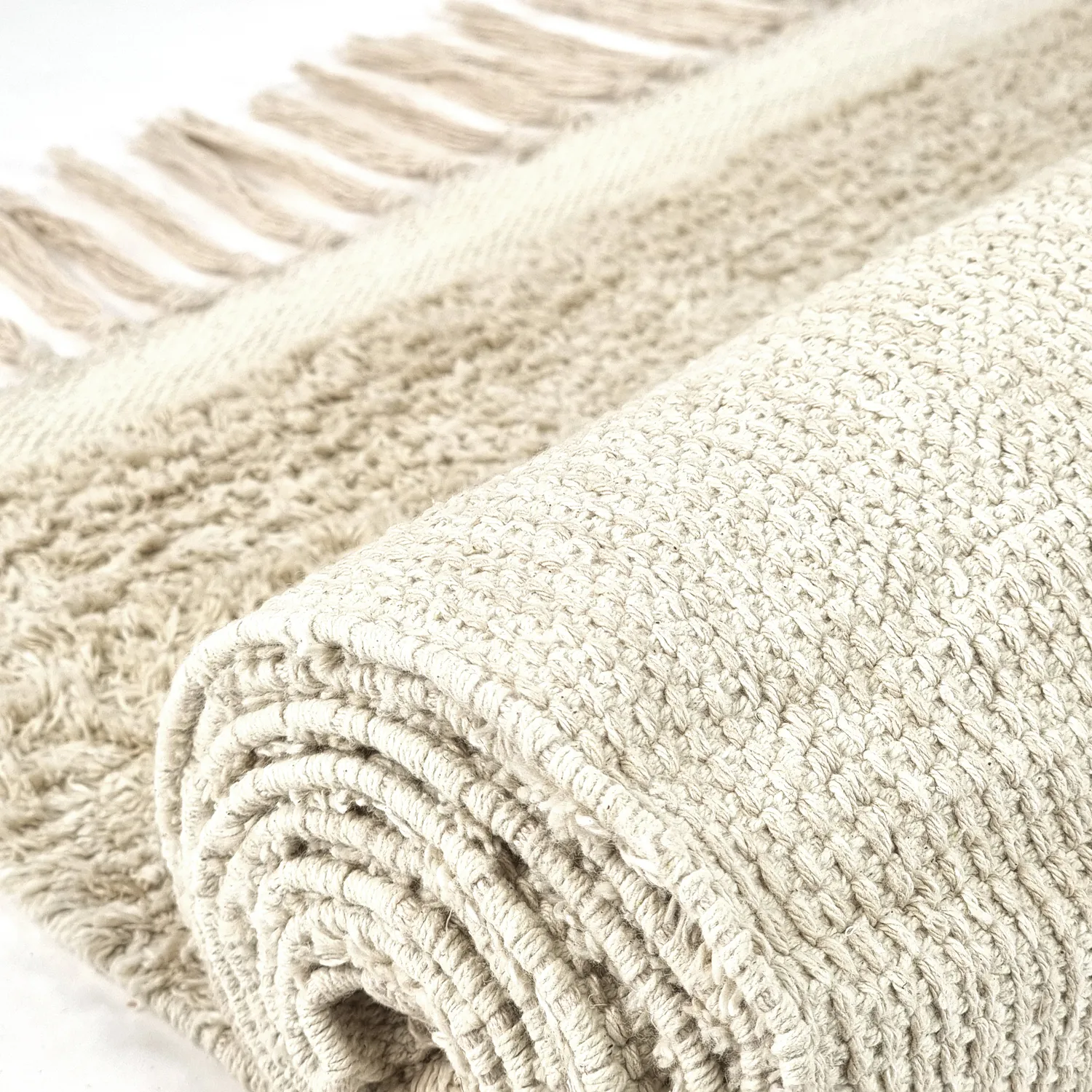 Shaggy koberce - Celina Natural Cotton Shaggy (šedobílá/béžová)