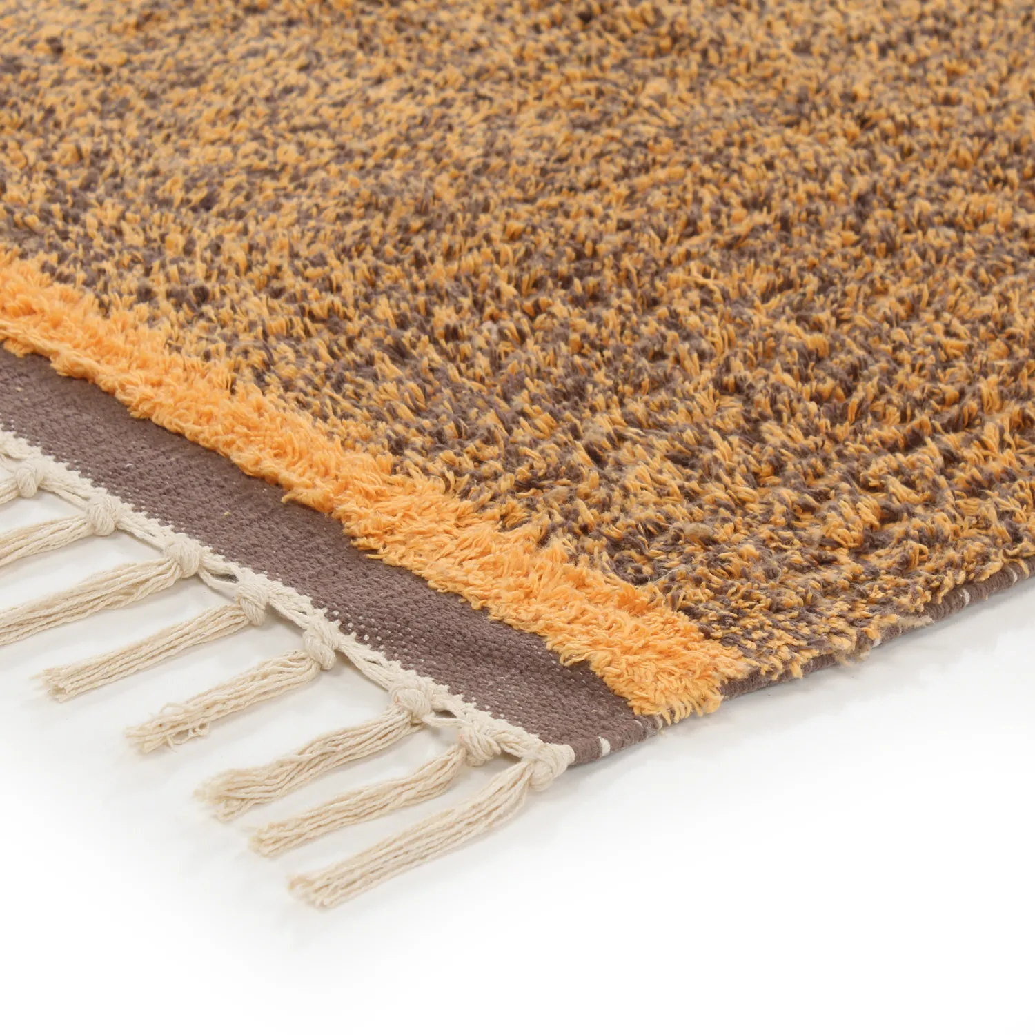 Shaggy koberce - Celina Natural Cotton Shaggy (hnědá/oranžová)