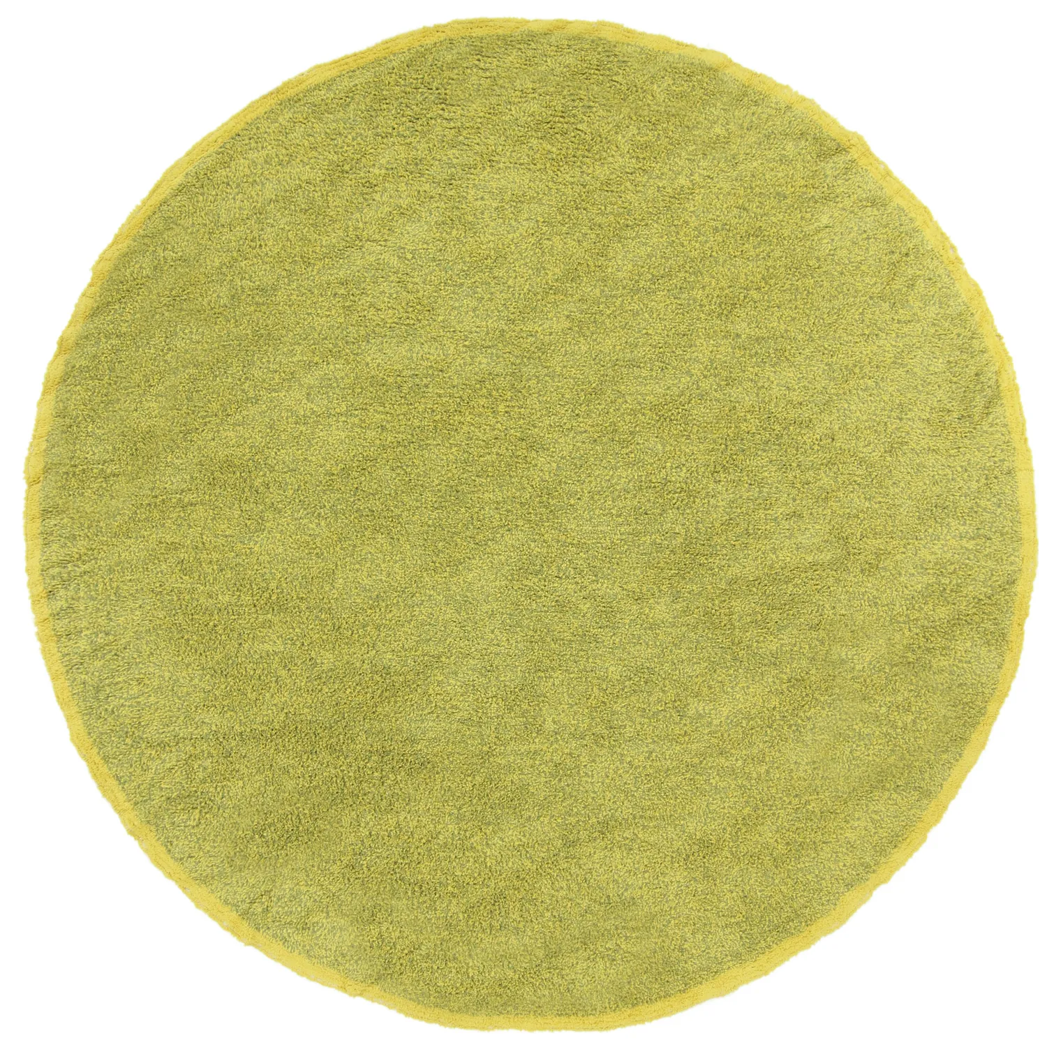 Kulatý koberec - Celina Natural Cotton Shaggy (zelená/žlutá)