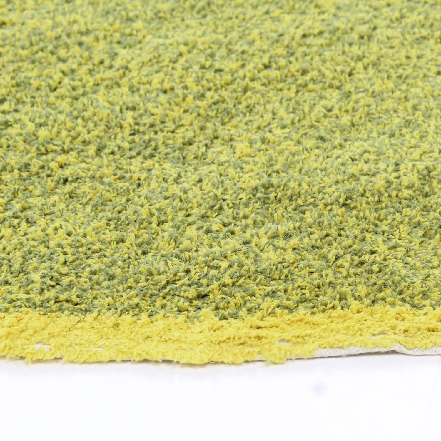 Kulatý koberec - Celina Natural Cotton Shaggy (zelená/žlutá)