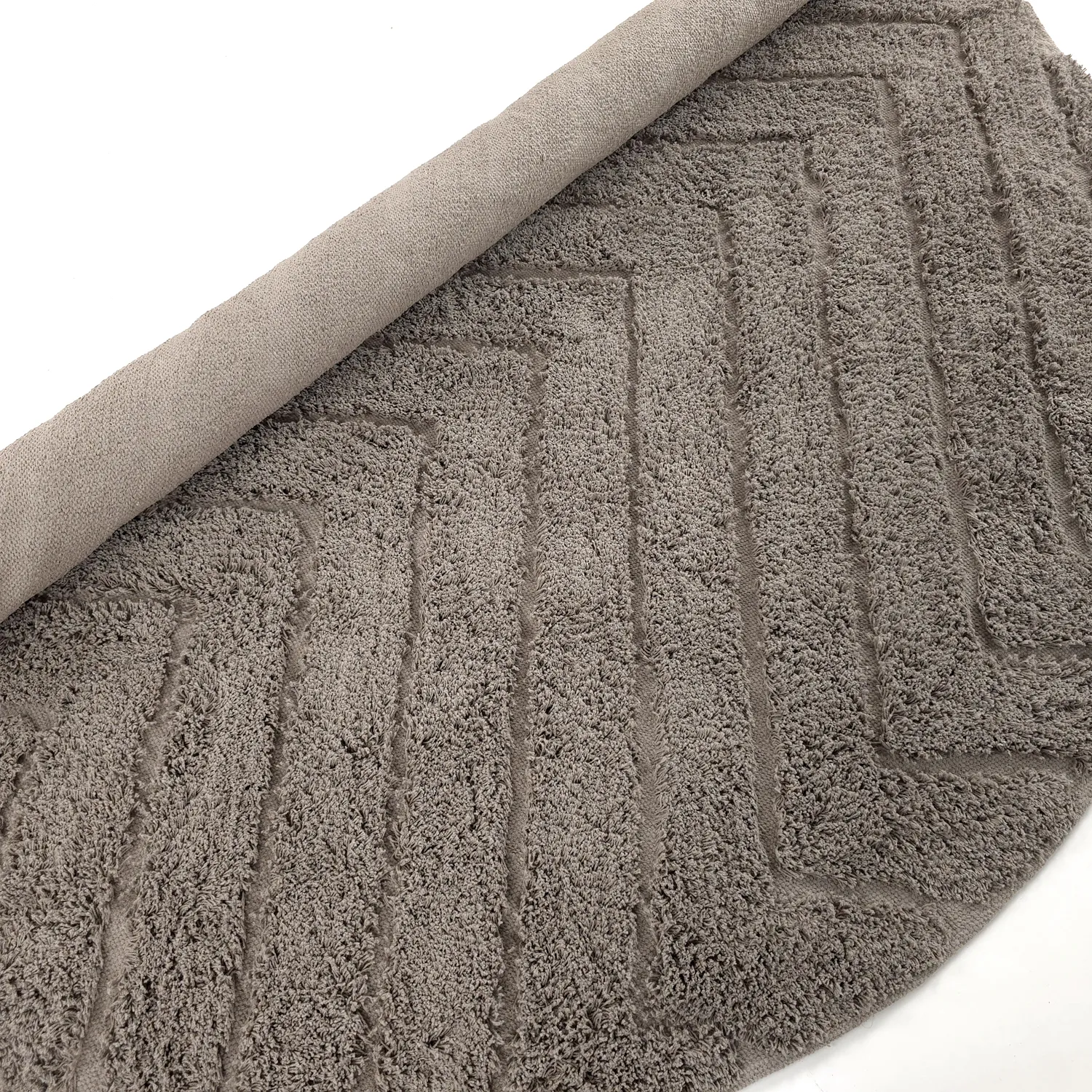 Kulatý koberec - Conara Natural Cotton Shaggy (taupe)