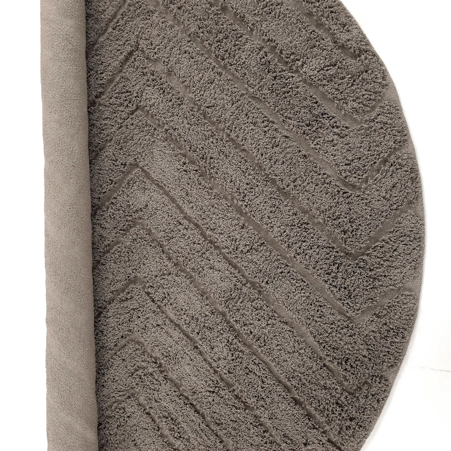 Kulatý koberec - Conara Natural Cotton Shaggy (taupe)