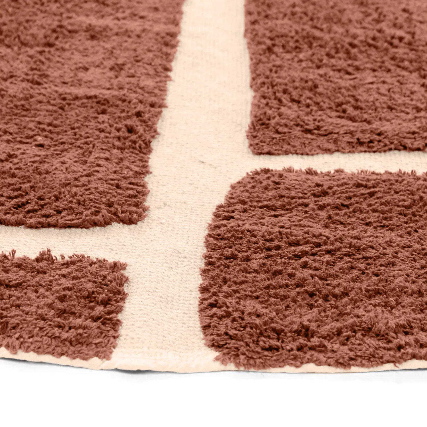 Kulatý koberec - Cyrus Natural Cotton Shaggy (hnědý)