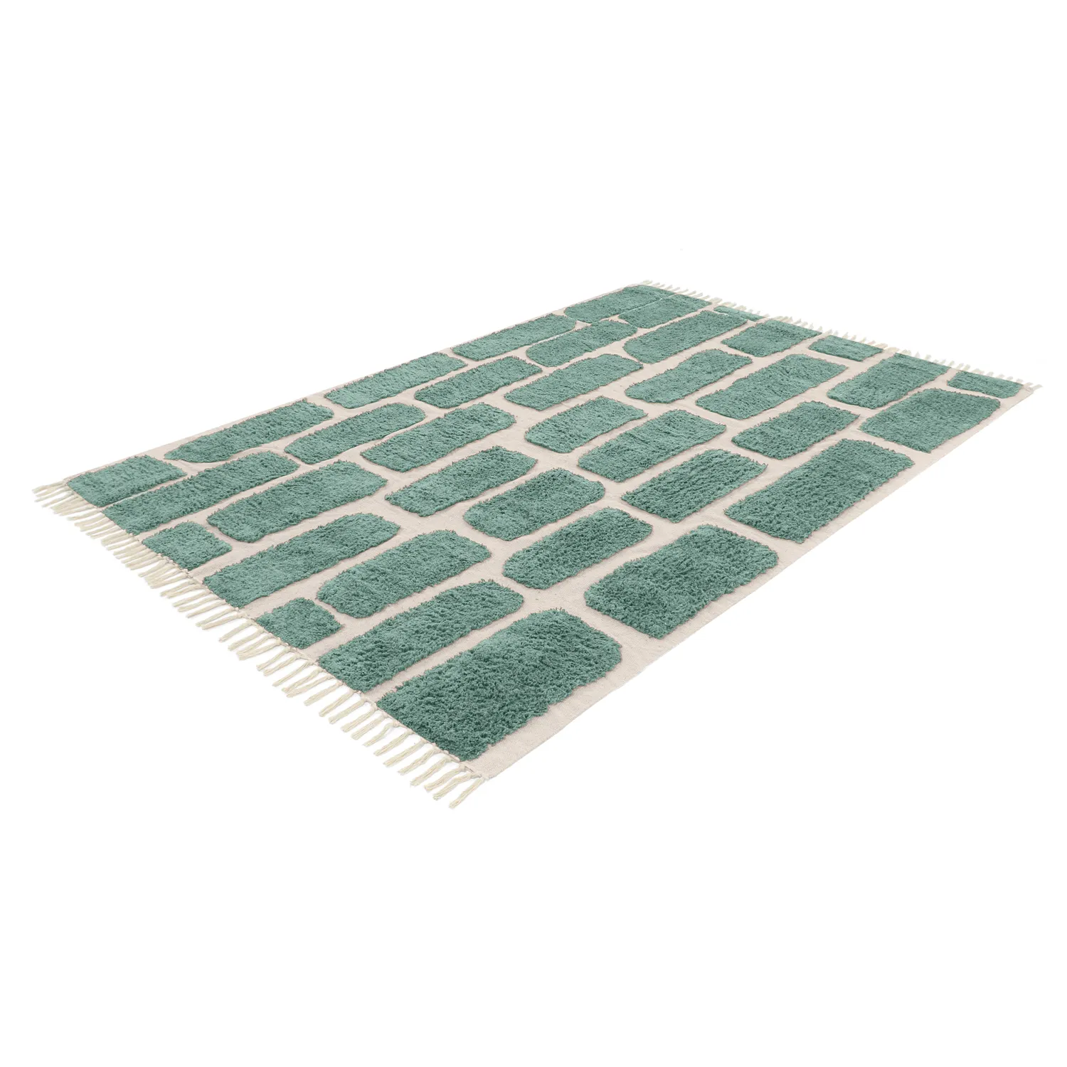 Shaggy koberce - Cyrus Natural Cotton Shaggy (zelená)