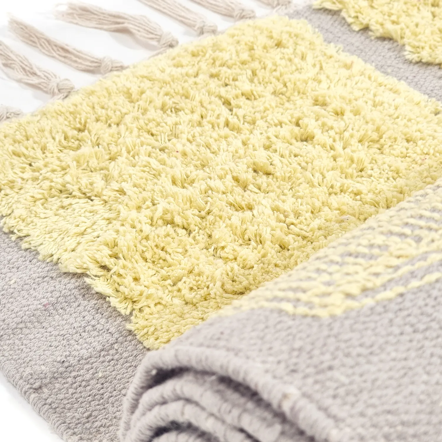 Shaggy koberce - Cyrus Natural Cotton Shaggy (žlutá)