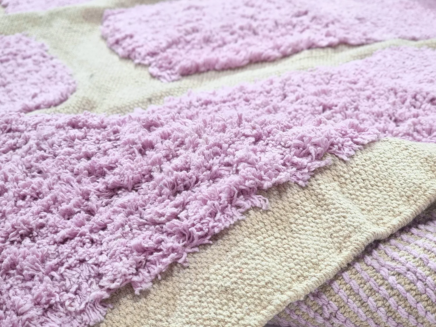 Kulatý koberec - Cyrus Natural Cotton Shaggy (nachový)