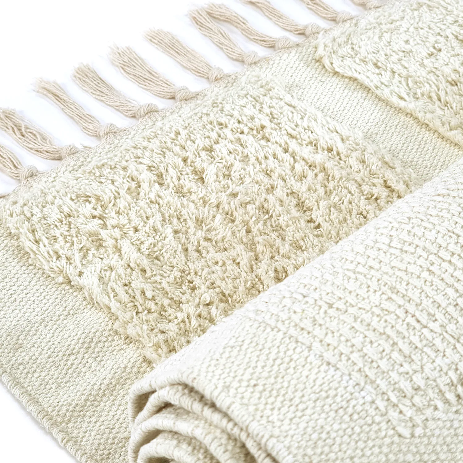 Shaggy koberce - Cyrus Natural Cotton Shaggy (špinavě bílá)