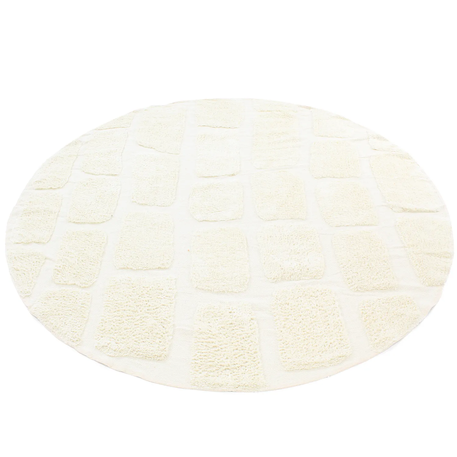 Kulatý koberec - Cyrus Natural Cotton Shaggy (špinavě bílá)