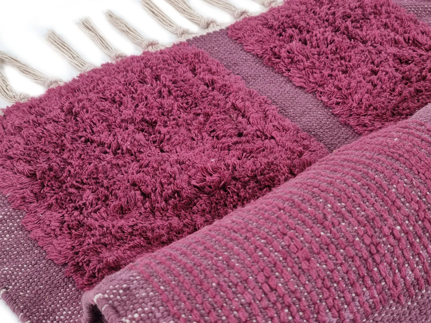 Shaggy koberce - Cyrus Natural Cotton Shaggy (červené)