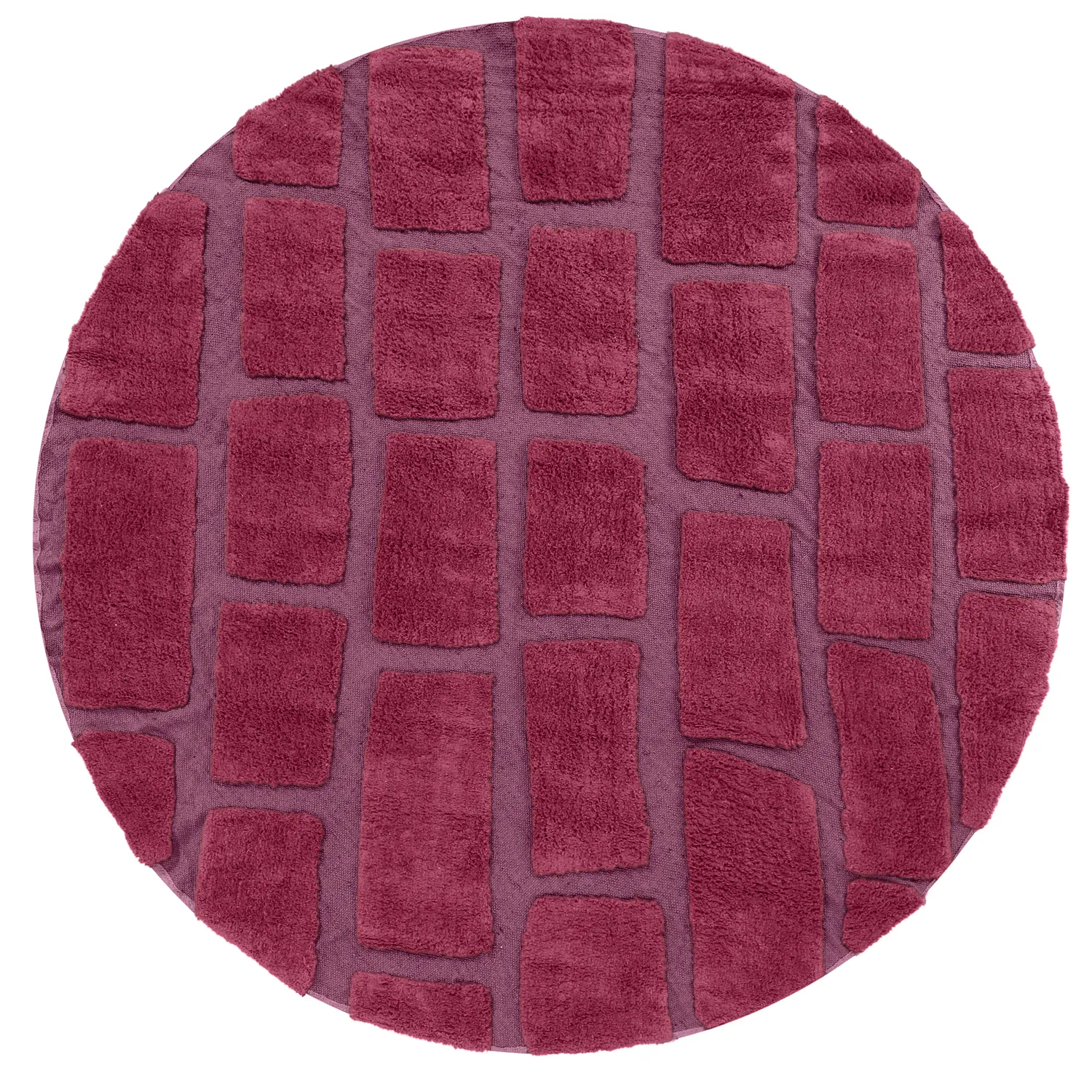 Kulatý koberec - Cyrus Natural Cotton Shaggy (červené)