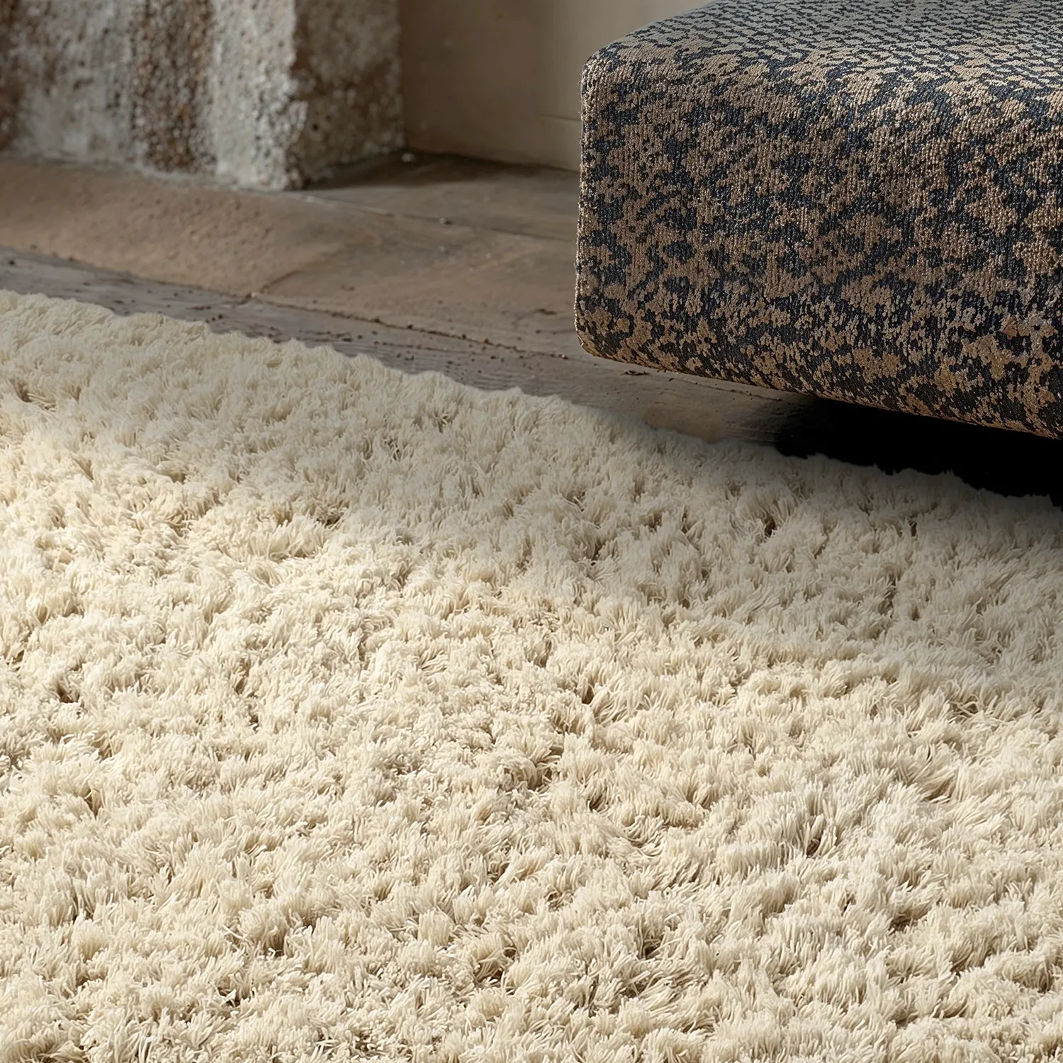 Shaggy koberce - Fassale Hand Woven Wool Shaggy (krém)