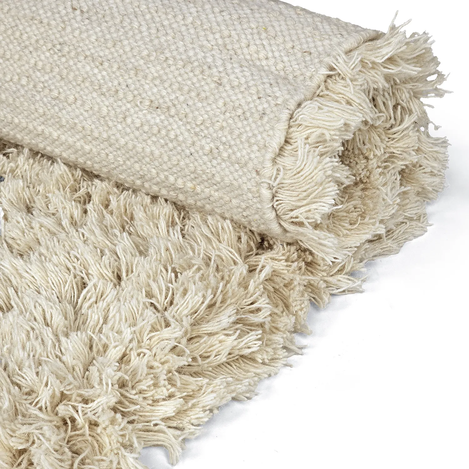 Shaggy koberce - Fassale Hand Woven Wool Shaggy (krém)