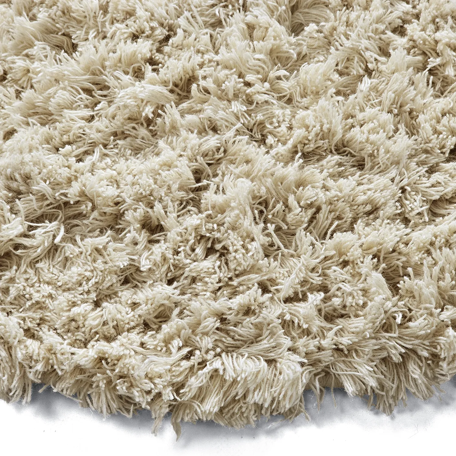 Kulatý koberec - Fassale Hand Woven Wool Shaggy (krém)