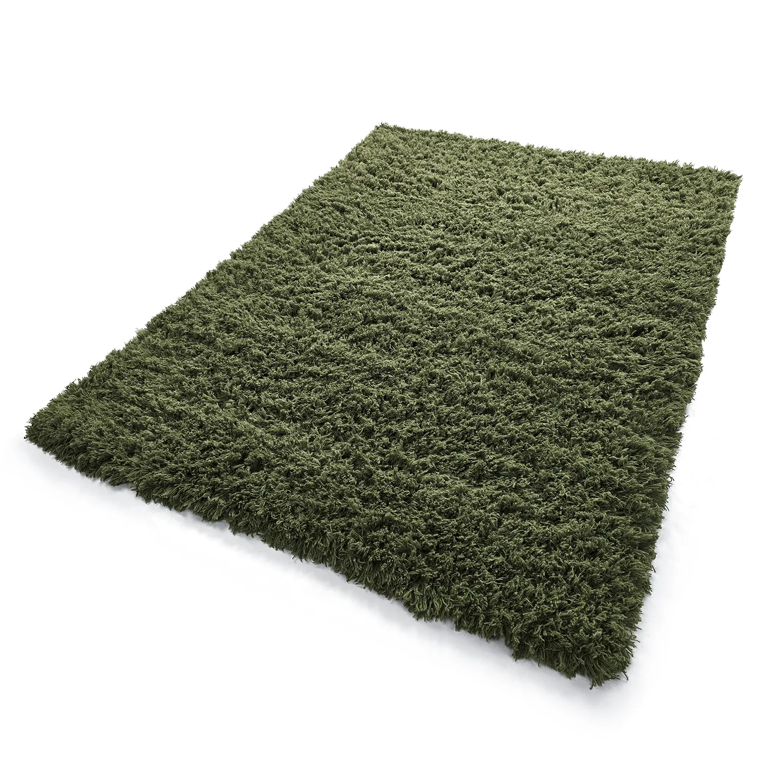 Shaggy koberce - Fassale Hand Woven Wool Shaggy (mechová zelená)