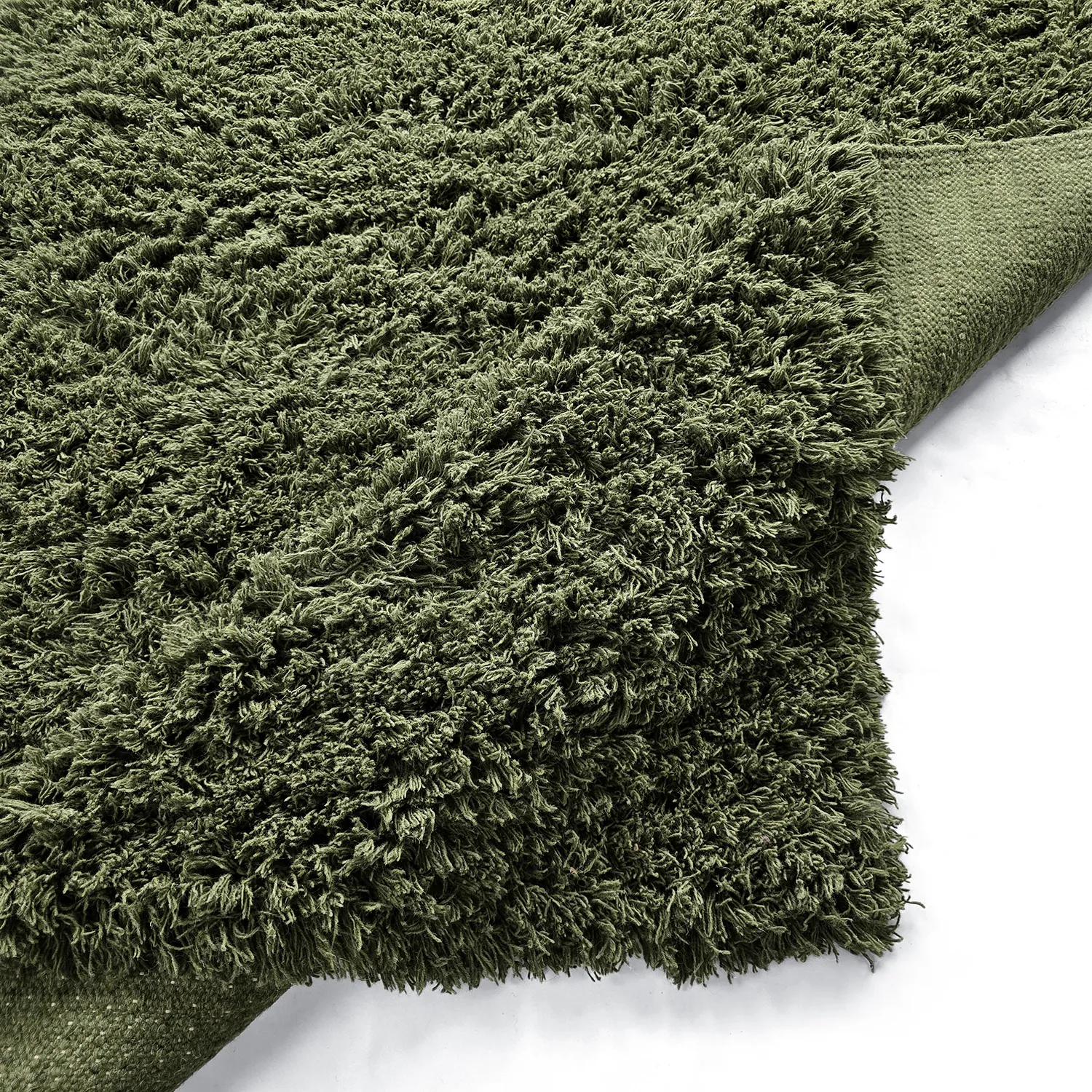Shaggy koberce - Fassale Hand Woven Wool Shaggy (mechová zelená)