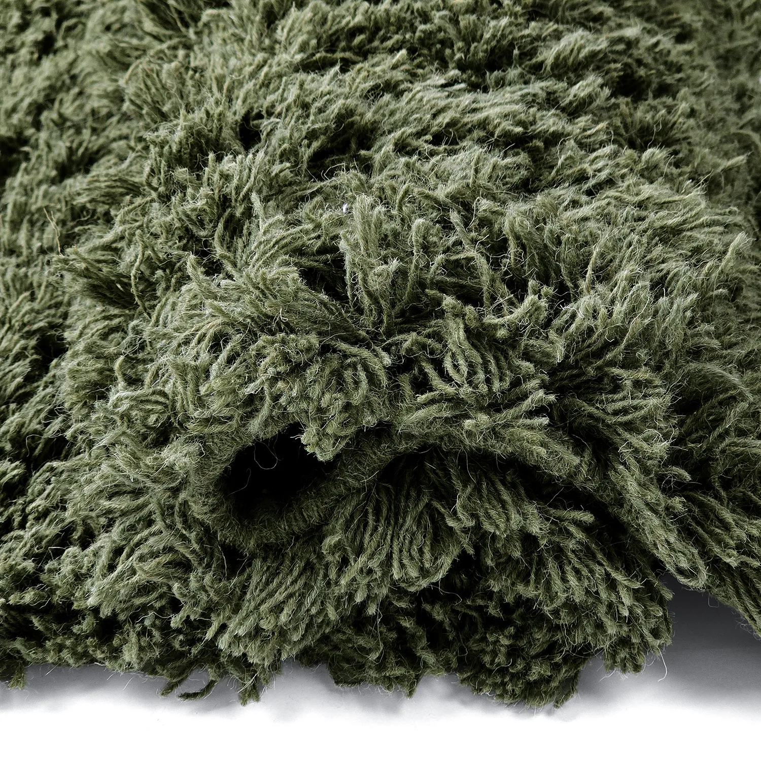 Shaggy koberce - Fassale Hand Woven Wool Shaggy (mechová zelená)