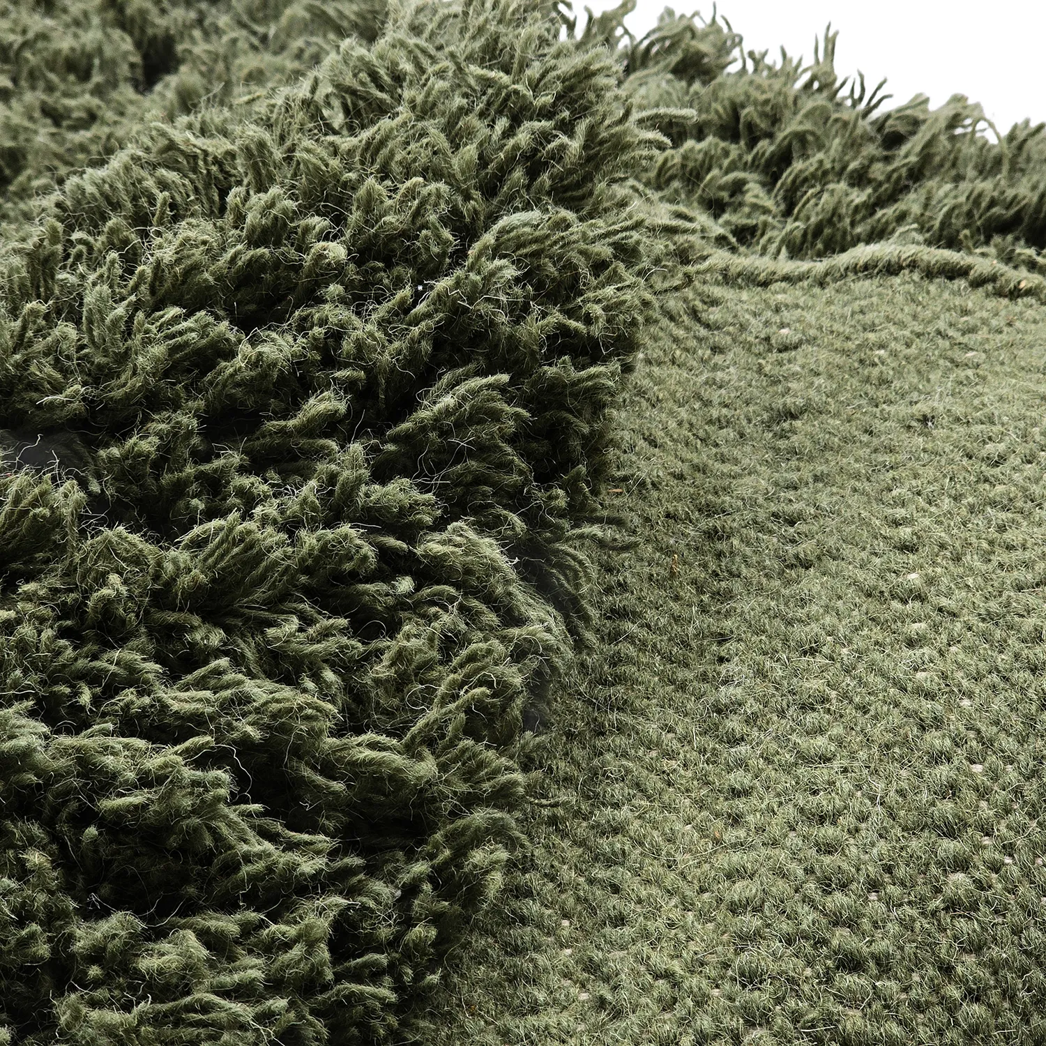 Kulatý koberec - Fassale Hand Woven Wool Shaggy (mechová zelená)