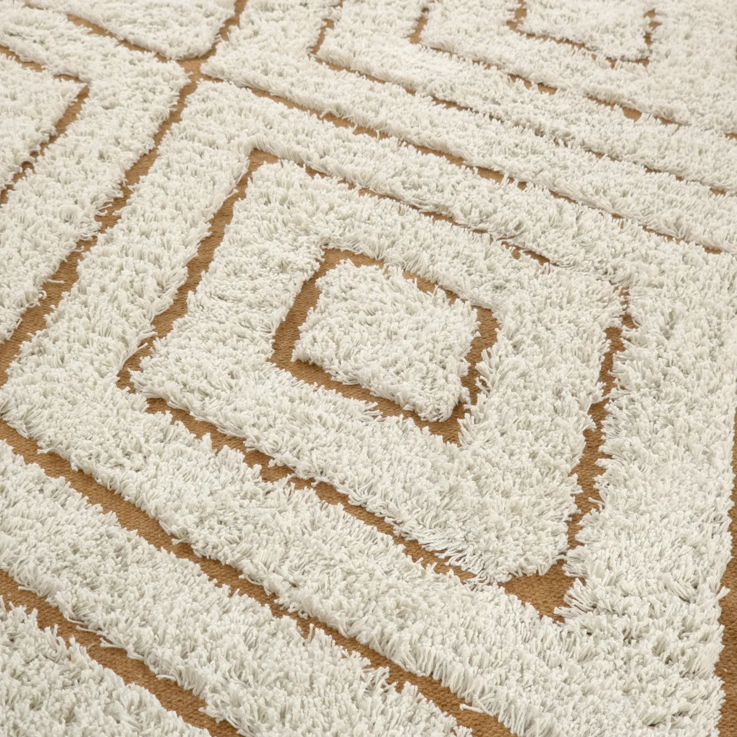 Kulatý koberec - Holwell Natural Cotton Shaggy (šedobílá/hnědá)