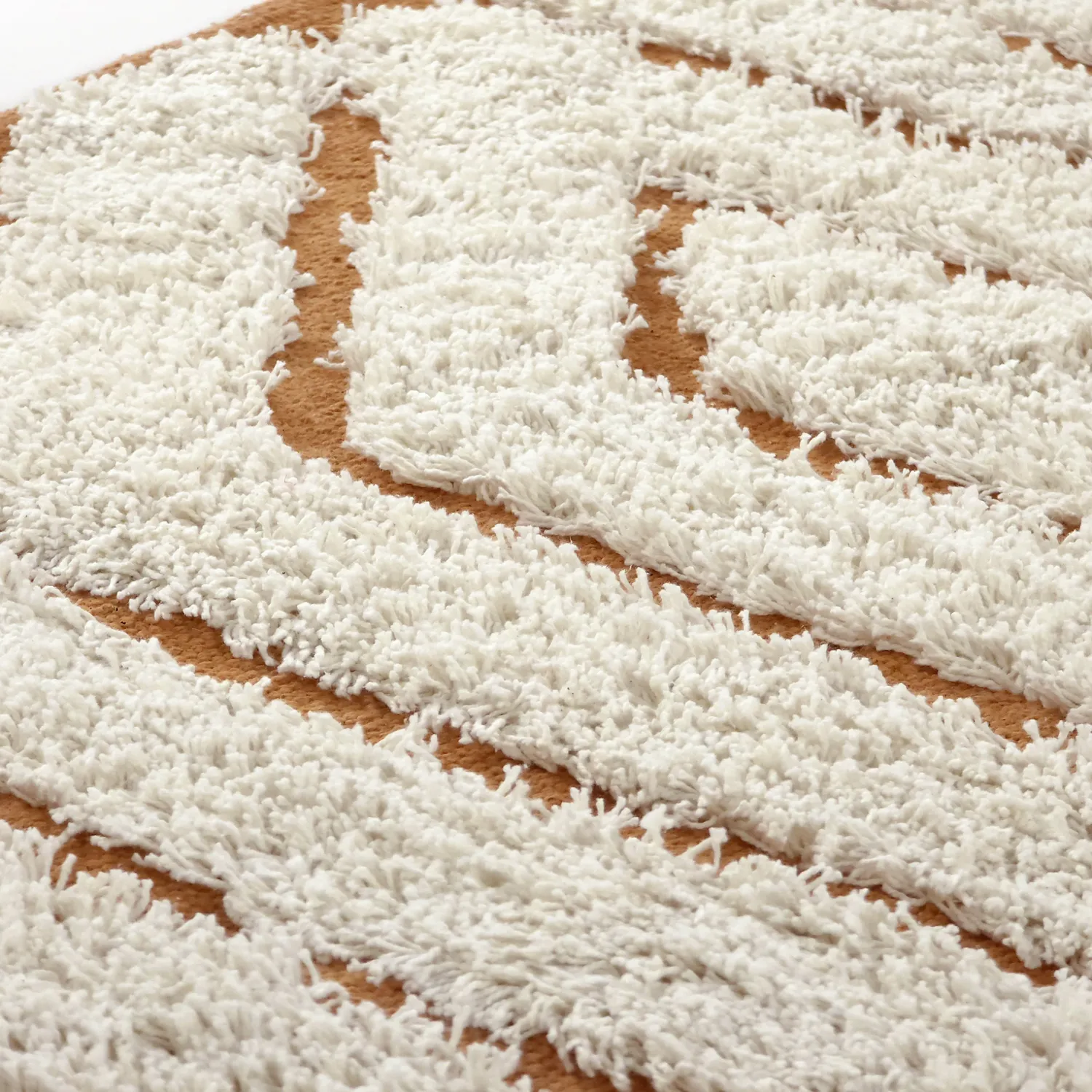 Kulatý koberec - Holwell Natural Cotton Shaggy (šedobílá/hnědá)