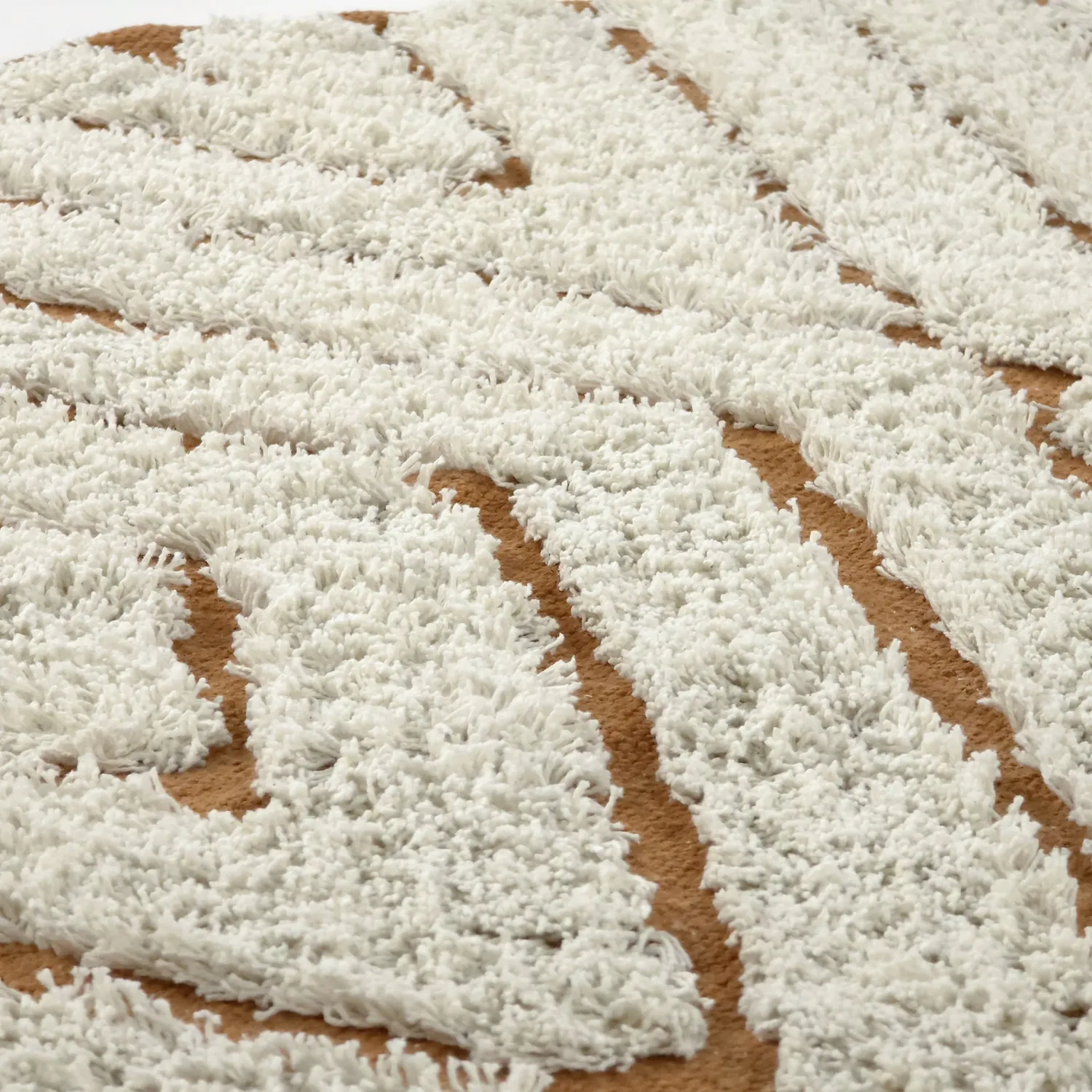 Kulatý koberec - Holwell Natural Cotton Shaggy (šedobílá/hnědá)
