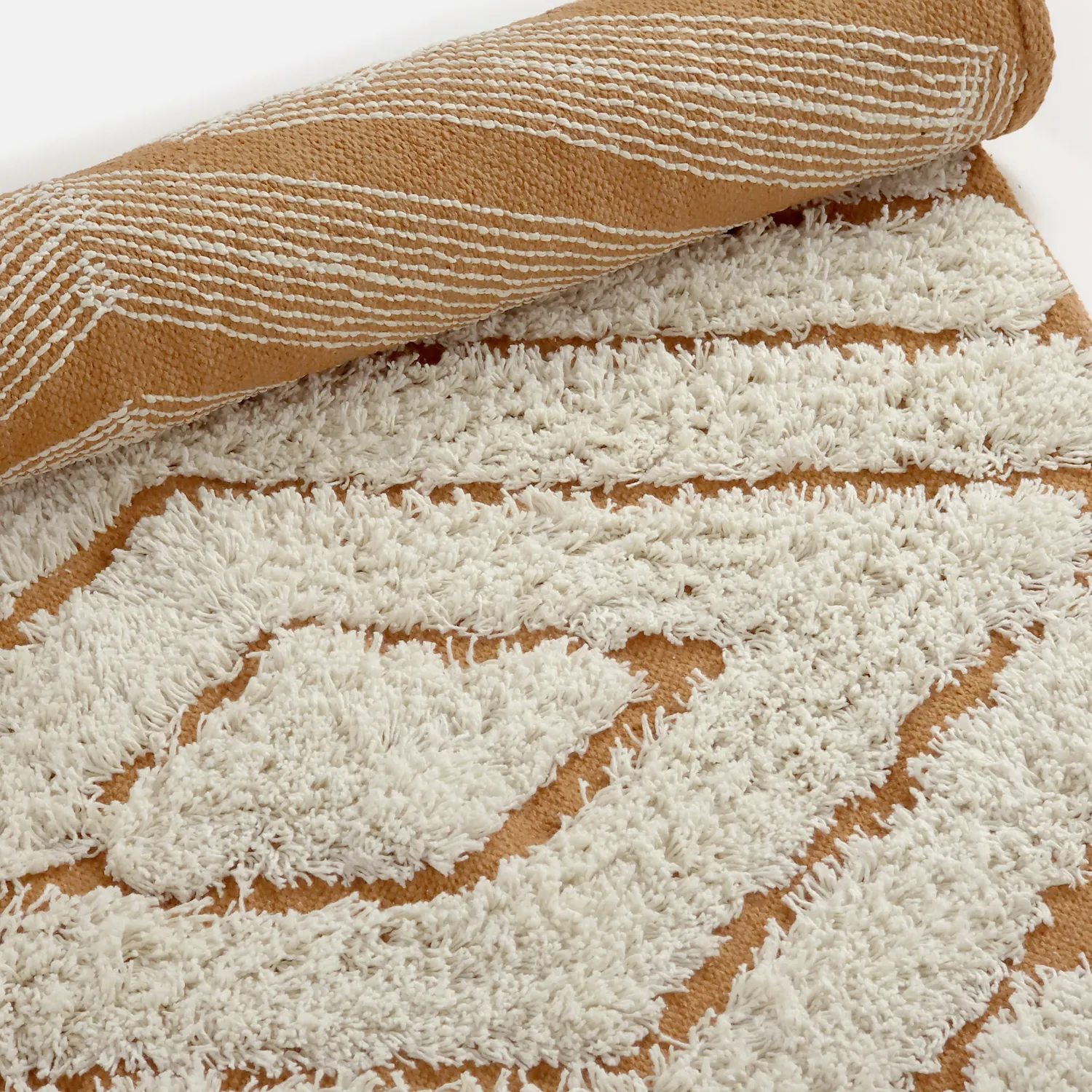 Kulatý koberec - Holwell Natural Cotton Shaggy (šedobílá/hnědá)
