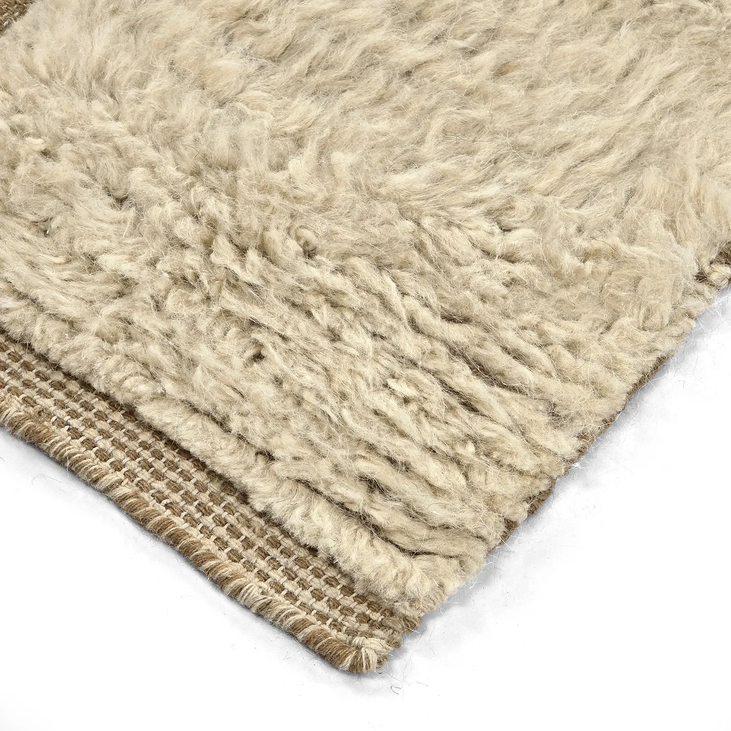 Shaggy koberce - Kiberg Hand Woven Wool Shaggy (krém)
