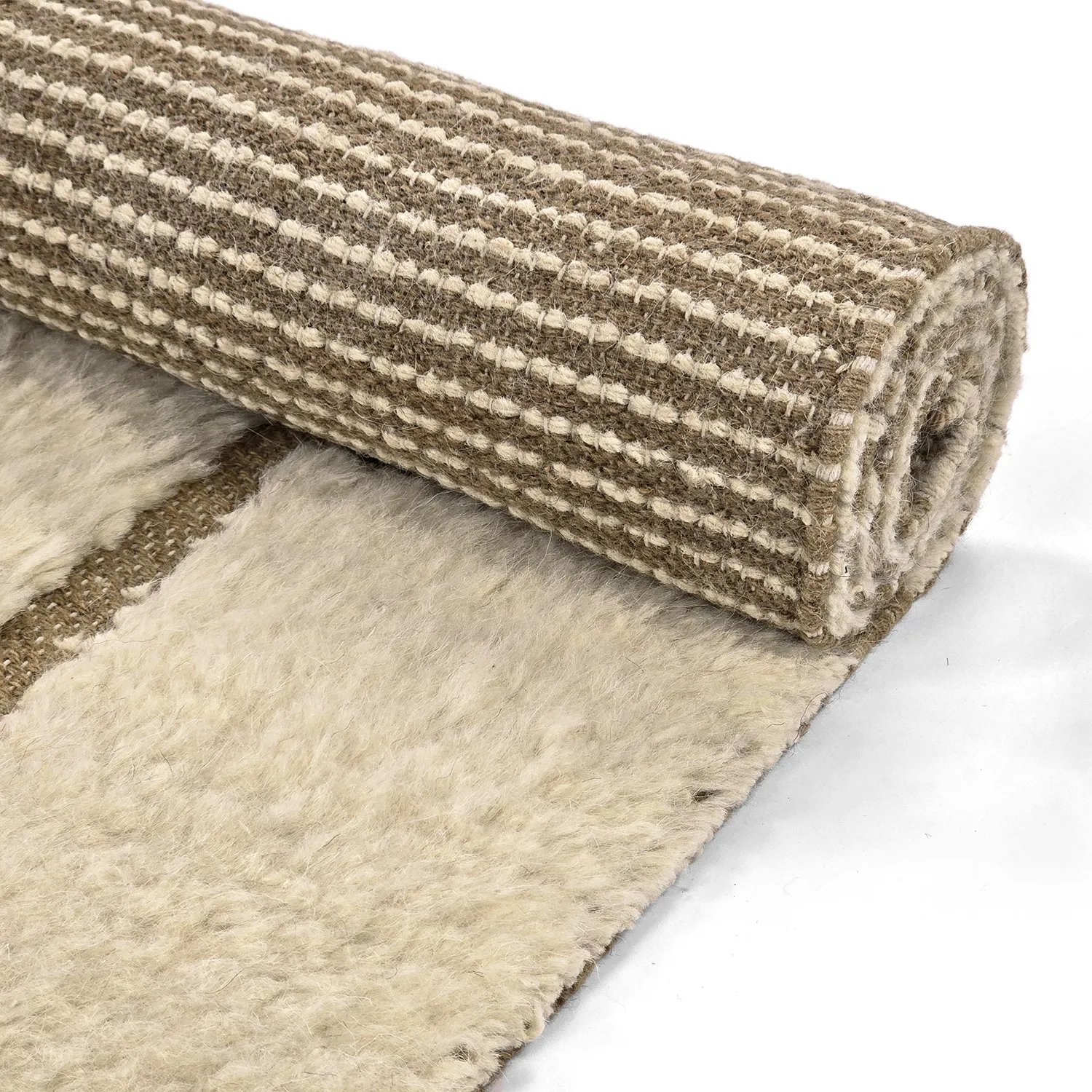 Shaggy koberce - Kiberg Hand Woven Wool Shaggy (krém)