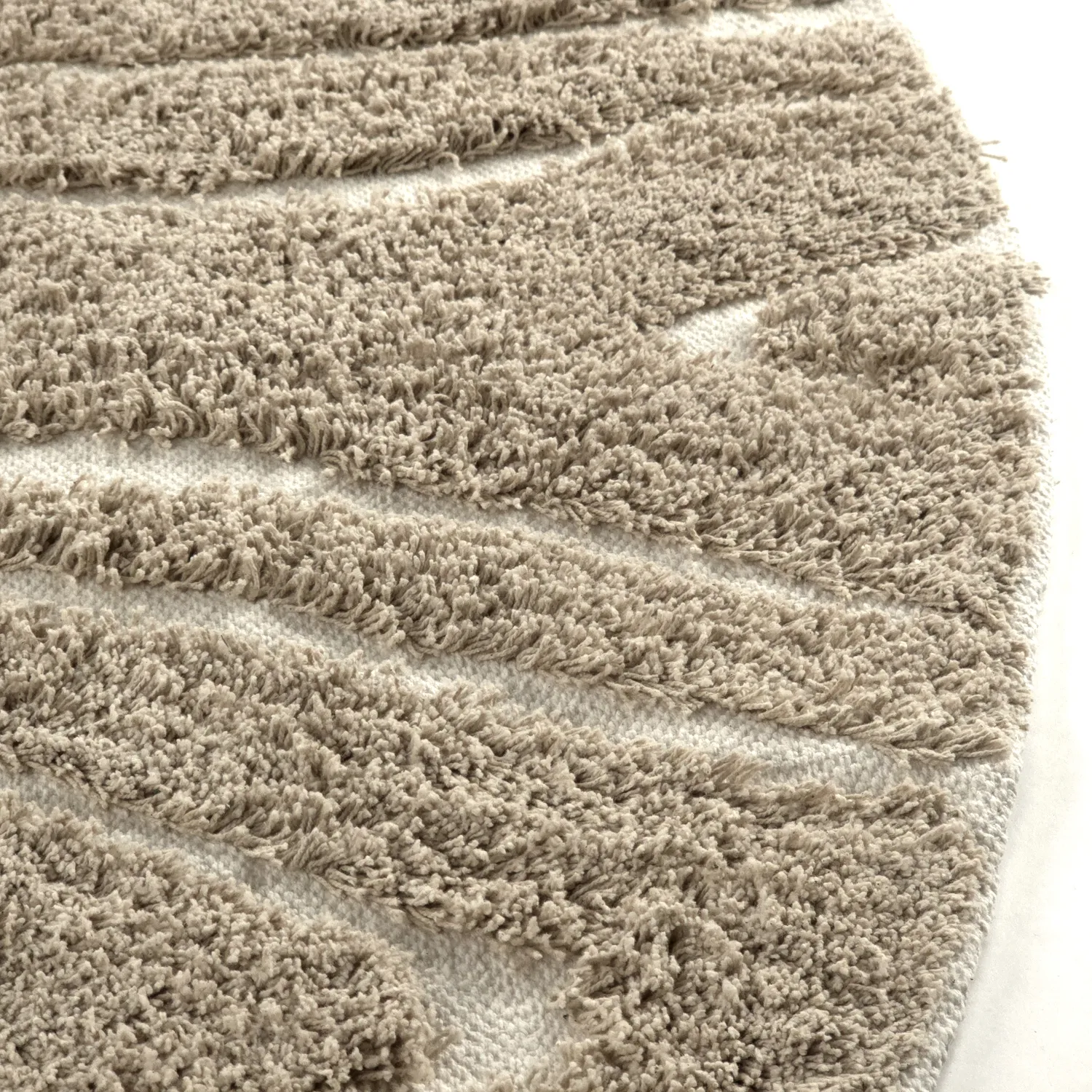Kulatý koberec - Kindon Natural Cotton Shaggy (béžová/bílá)
