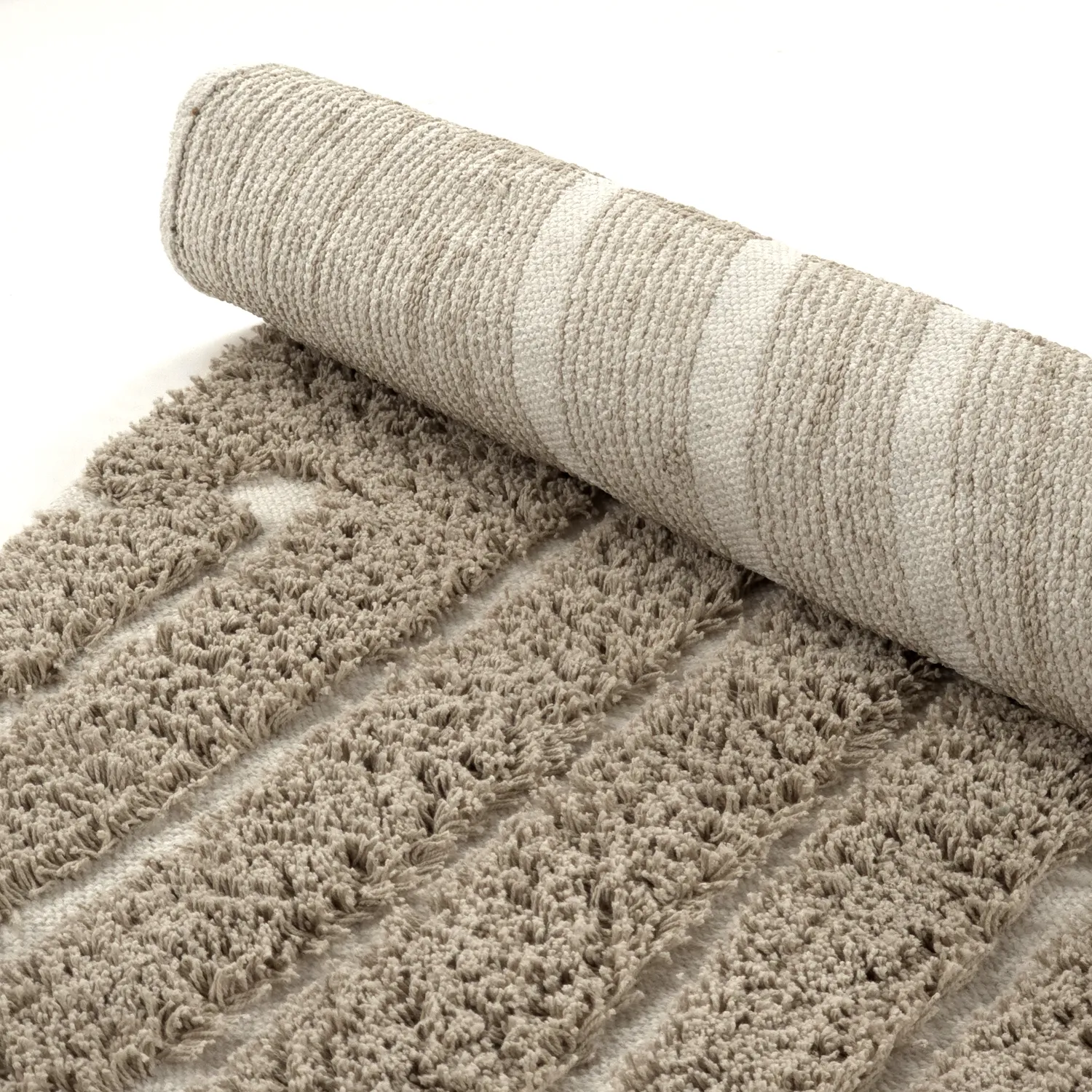 Kulatý koberec - Kindon Natural Cotton Shaggy (béžová/bílá)